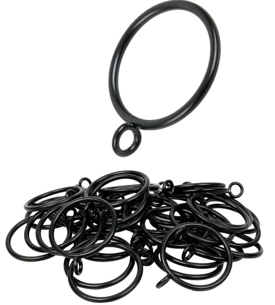 Curtain Rings with Eyelets (48 Pack)