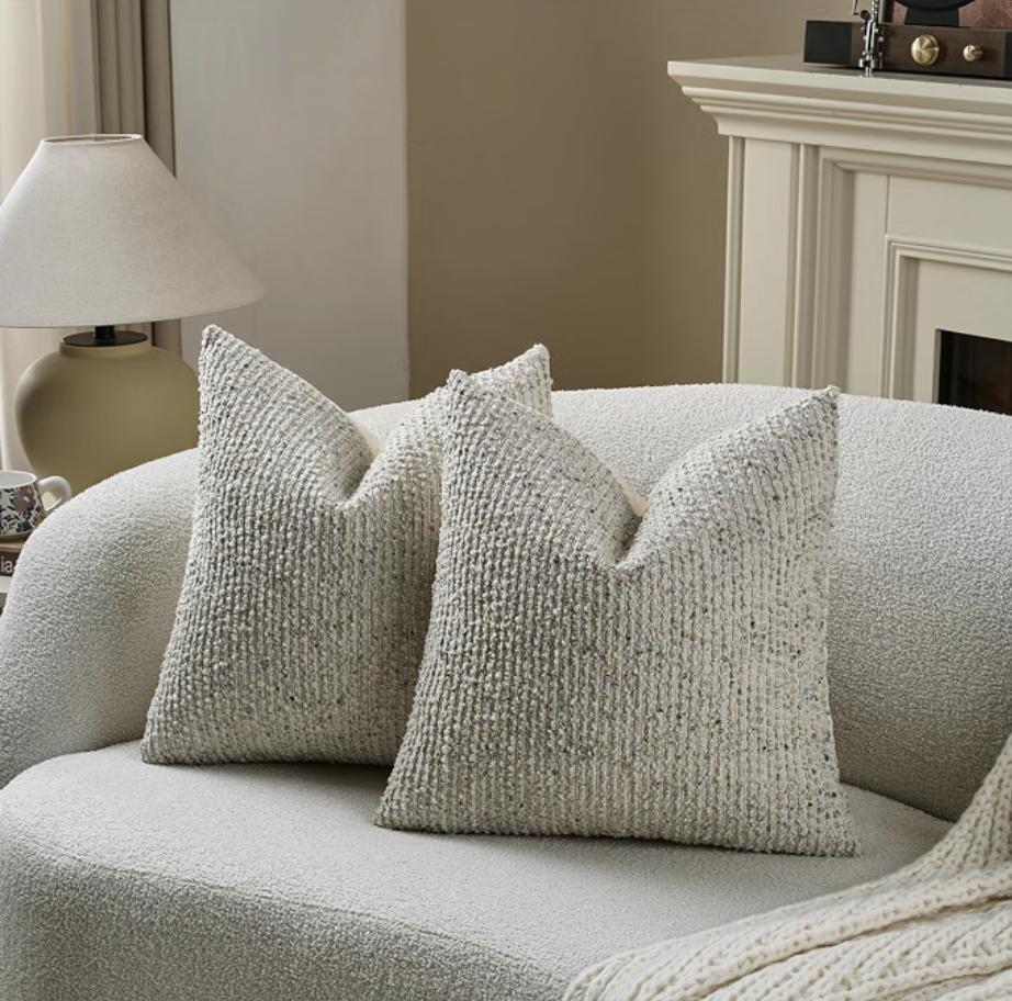 Striped Throw Pillow Covers 16x16 Set of Two