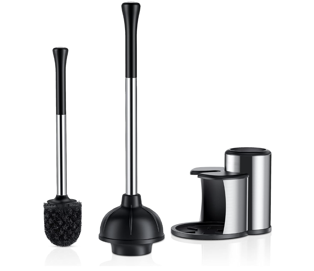 HAMITOR Toilet Plunger and Bowl Brush Set