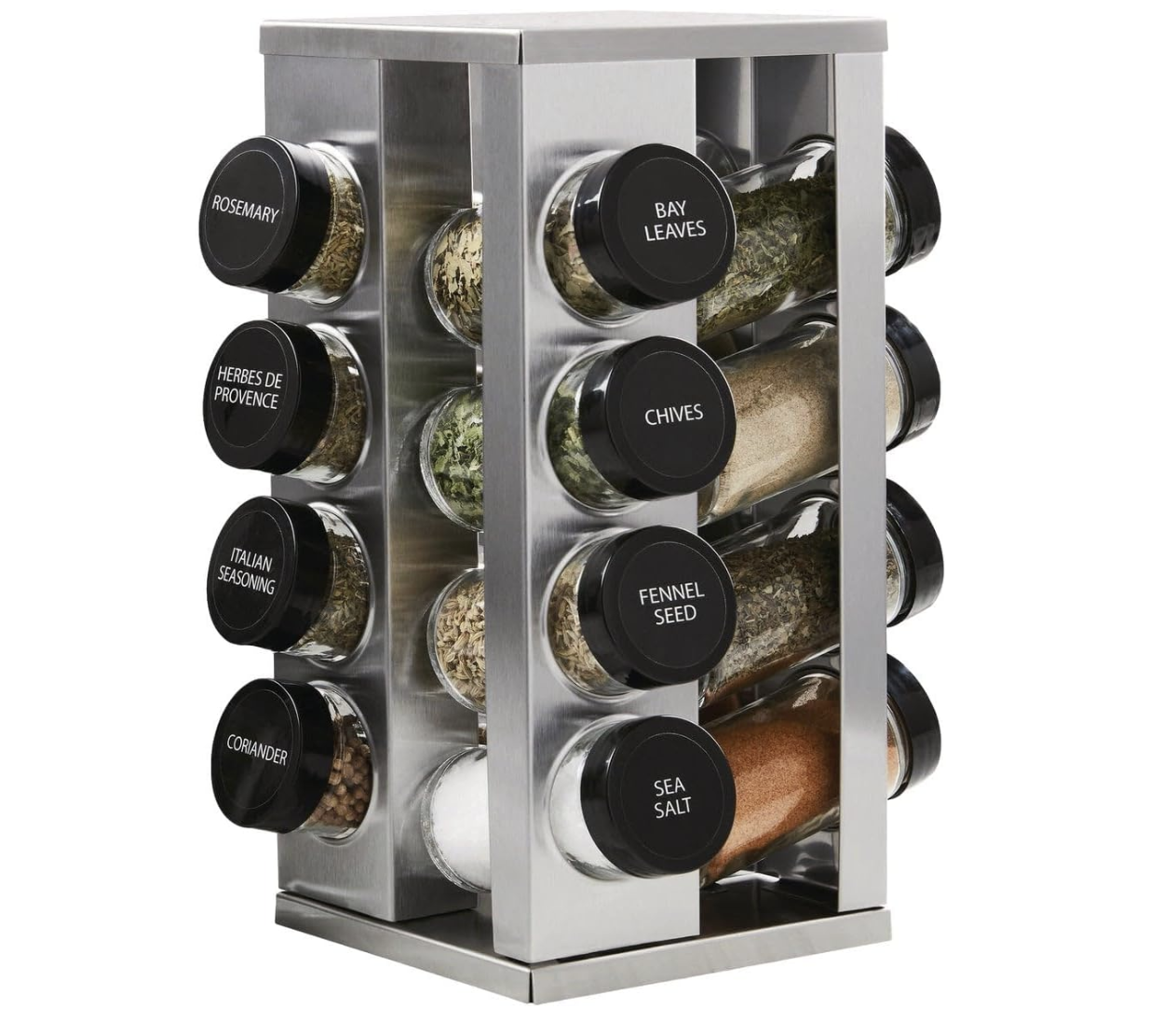 6 Jar Heritage Revolving Countertop Spice Rack Organizer with Spices Included
