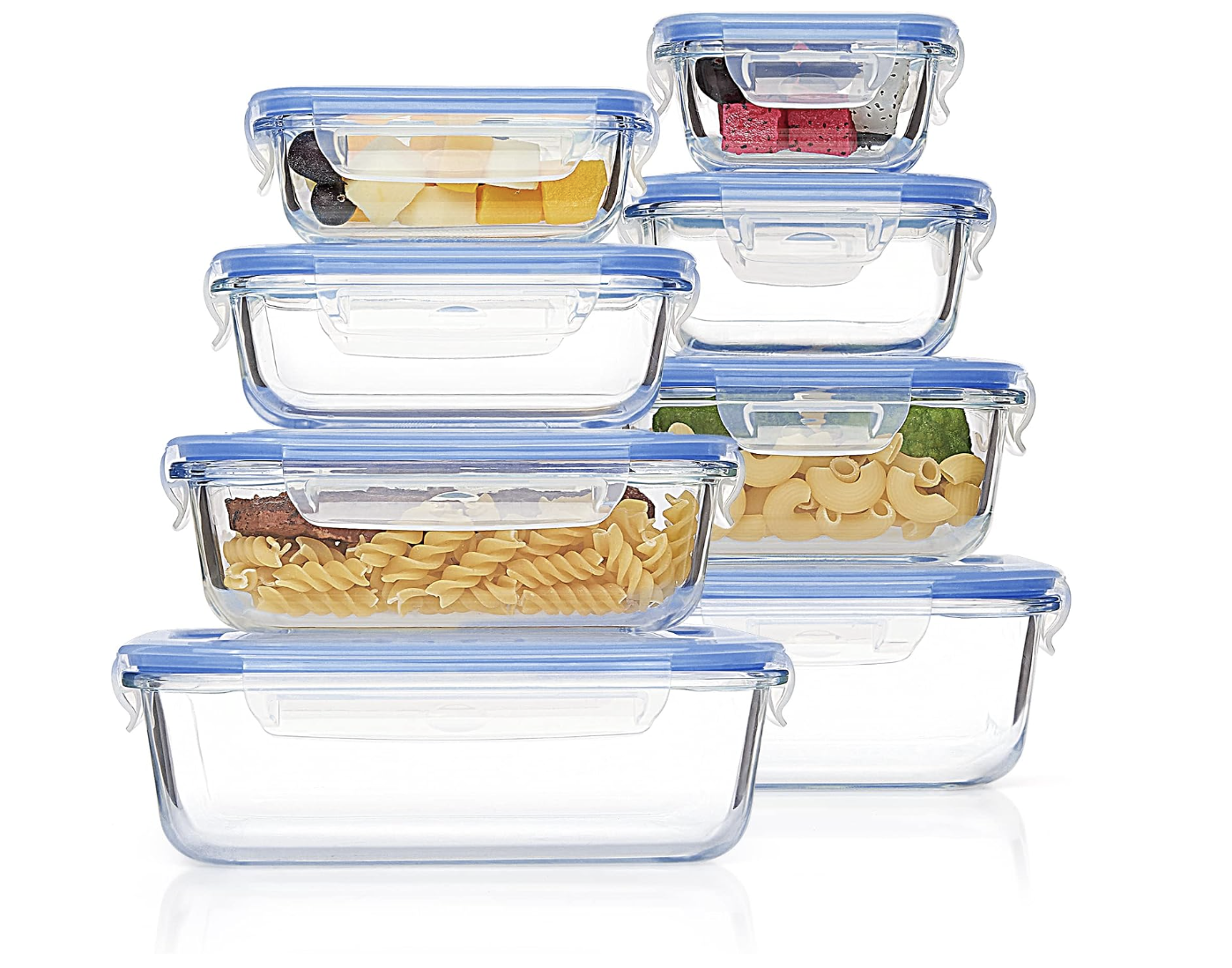 8 Pack Glass Food Storage Containers