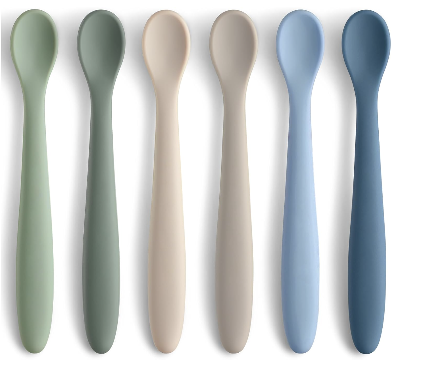 Silicone Baby Feeding Spoons (6 Piece)