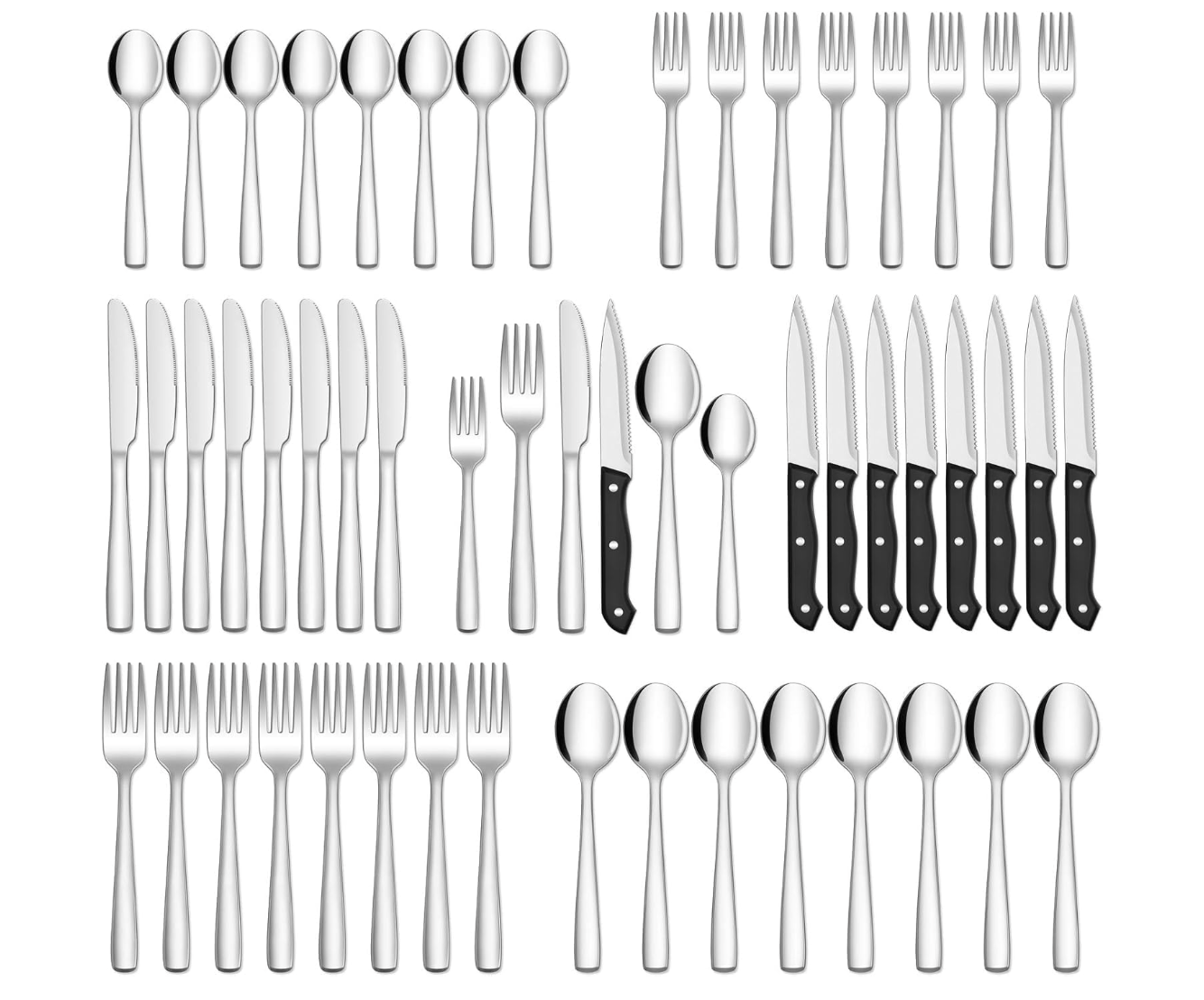 HIWARE 48-Piece Silverware Set