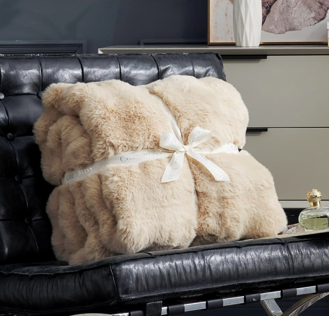 Bubble Faux Fur Throw Blanket