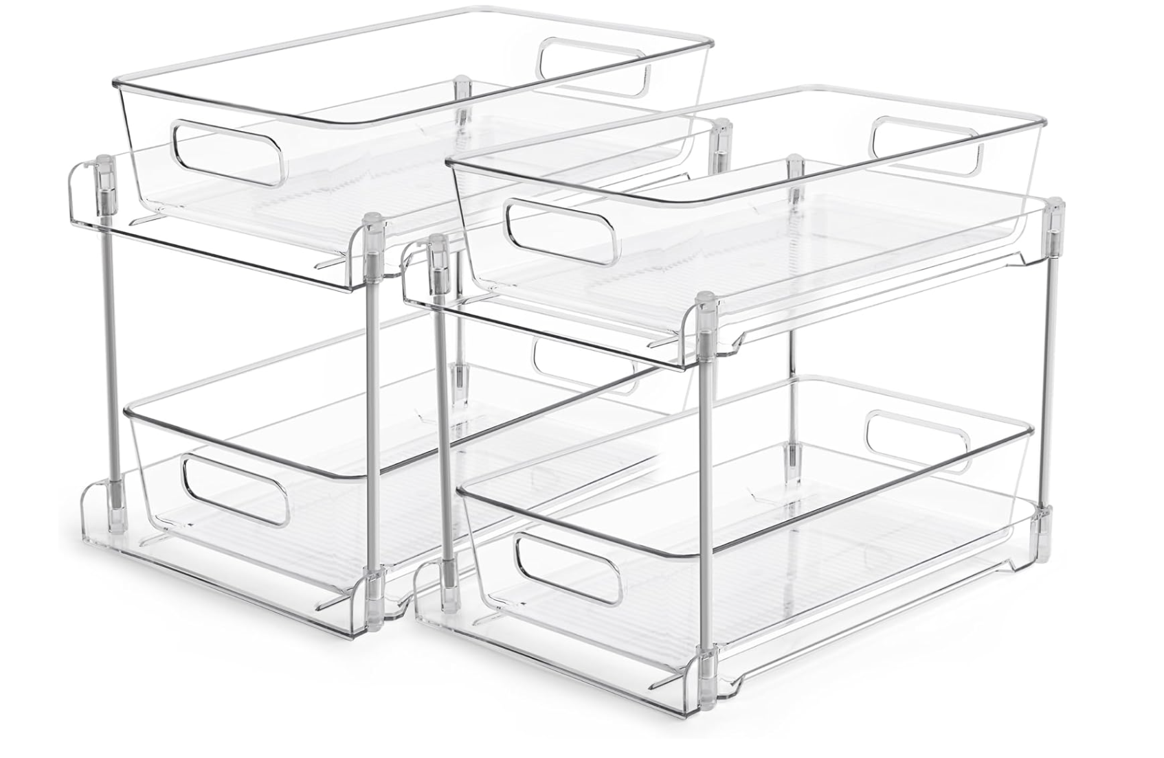 2 Pack Pull Out Bathroom Under Sink Organizer