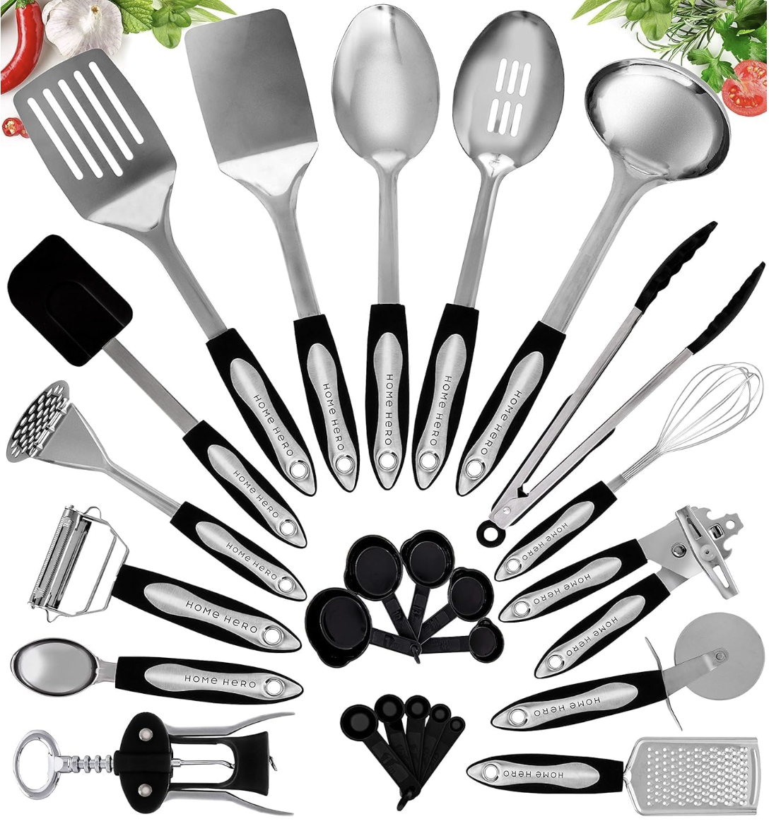 Home Hero Stainless Steel Kitchen Utensils Set (41 Piece)