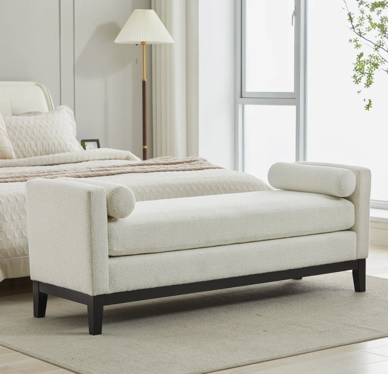 66"w Upholstered Bench For Bedroom End Of Bed