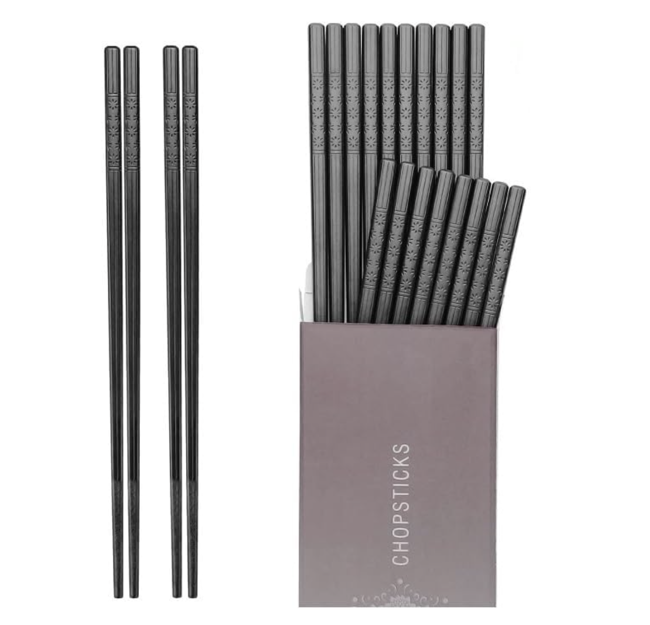 HIWARE 10 Pairs Fiberglass Chopsticks
