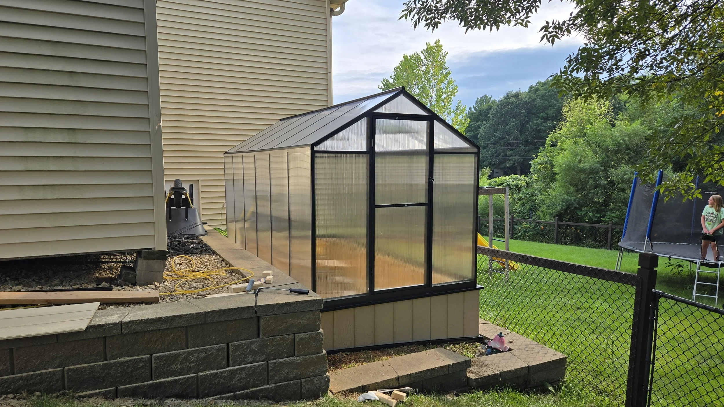 Built A Greenhouse On Raised Garden Bed Next To House