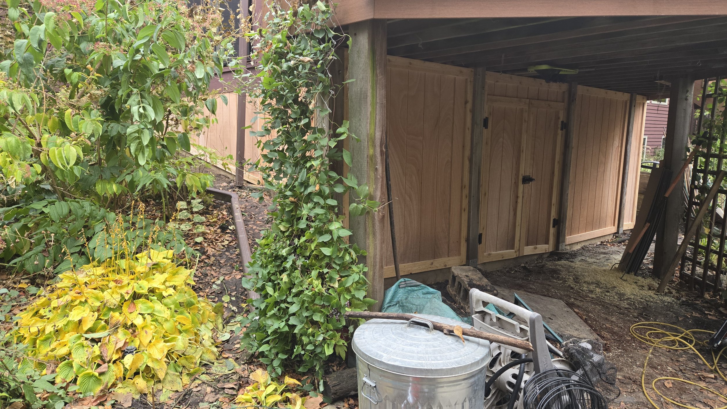 Designed And Built A Gardening Shed Under Existing Deck