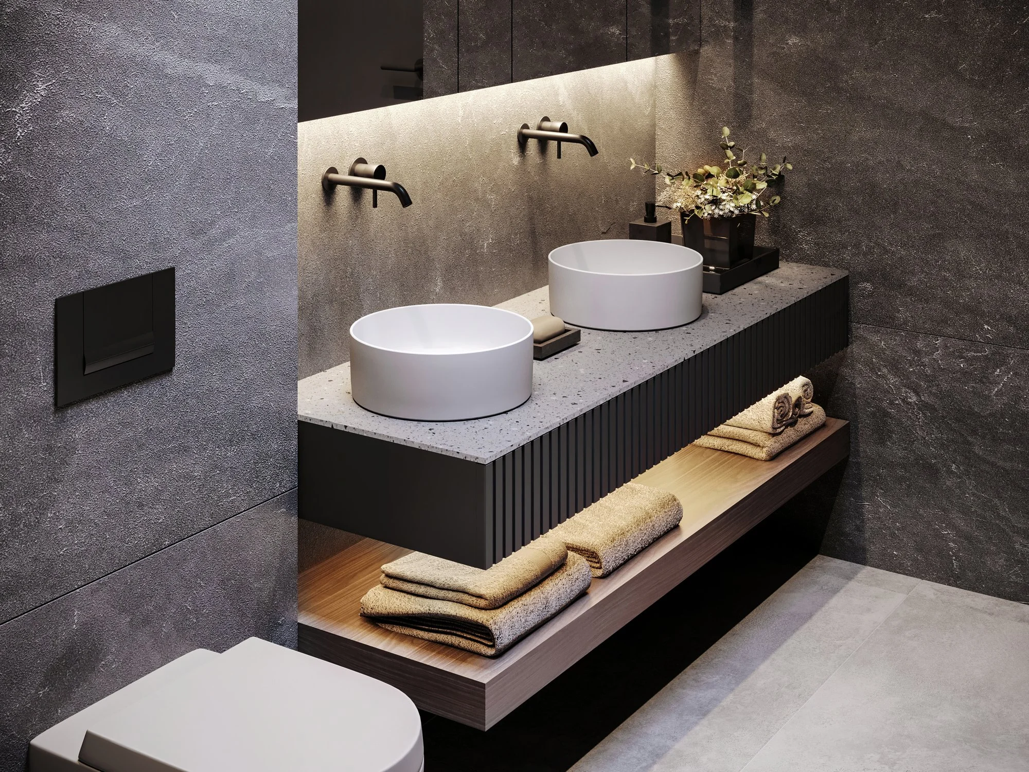 Clean staged bathroom