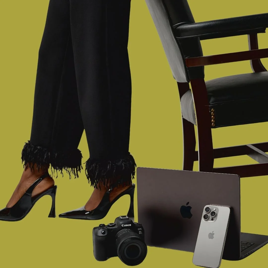 Overhead shot of computer with Provision Digital Studio logo and camera and phone surrounding the computer.