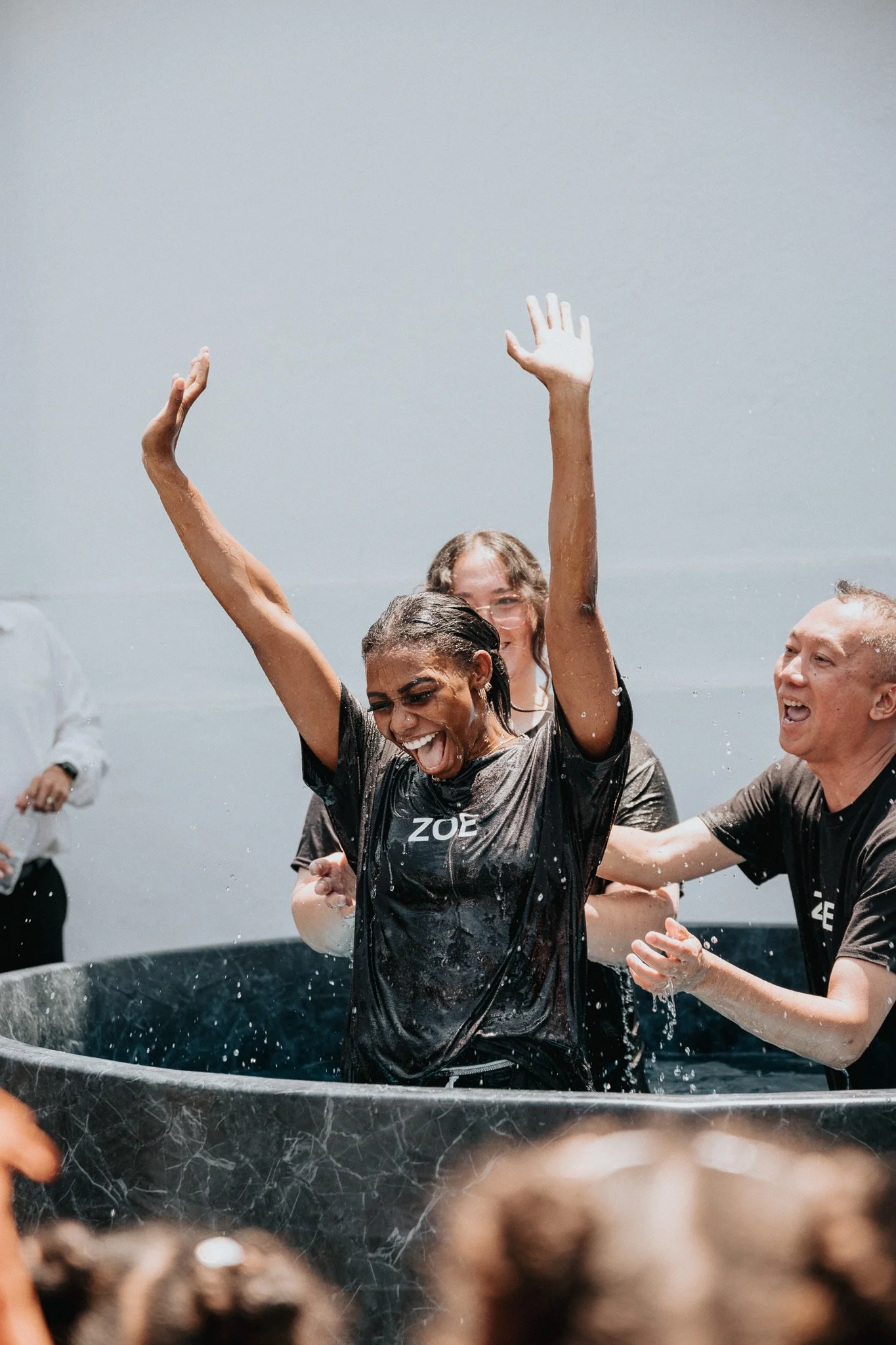 Celebrating a baptism at ZOE
