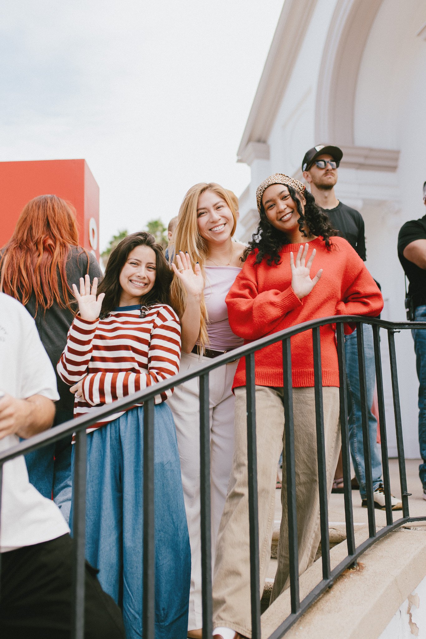 Friends on the steps at ZOE