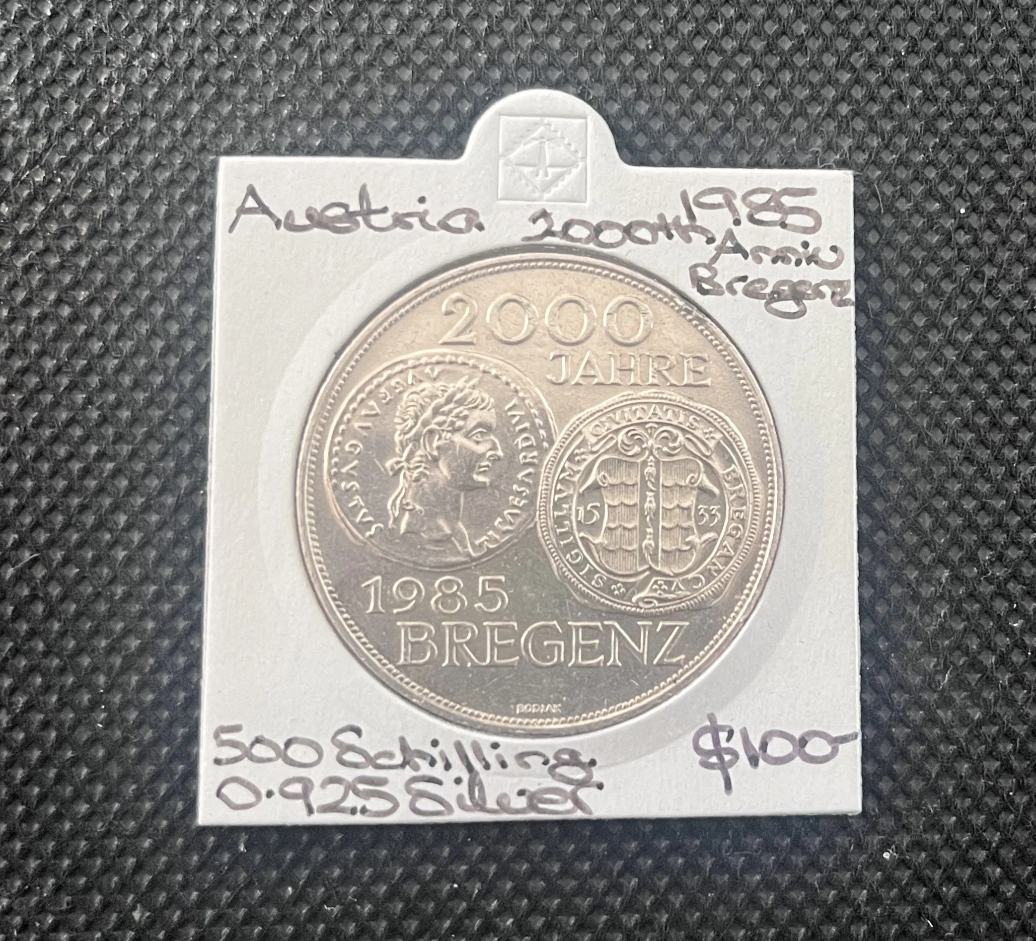 Austria 1985 500 Schiling 0.925 Silver