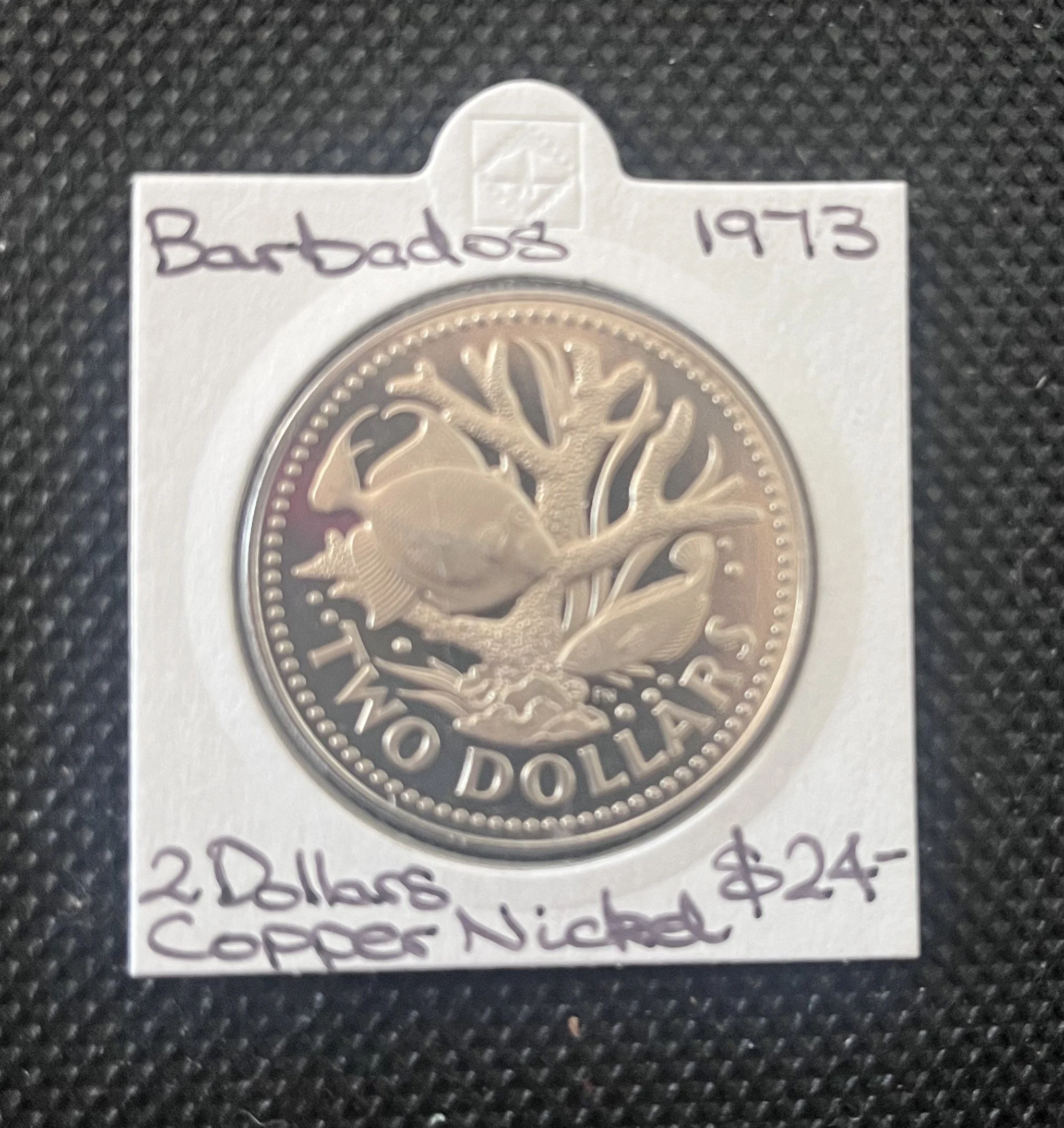 Barbados 1973 2 Dollars Copper Nickel
