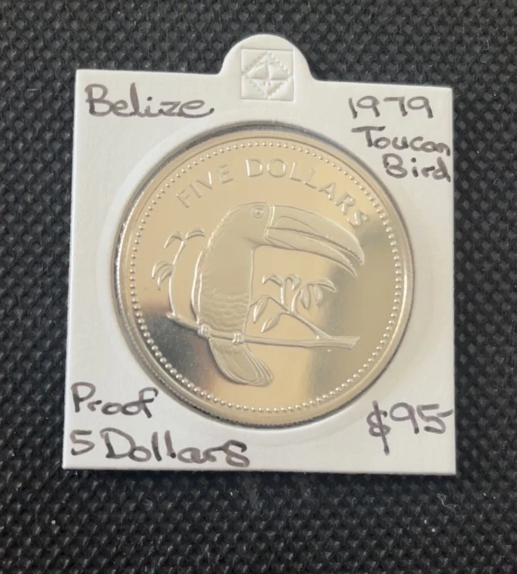 Belize 1979 Toucan Bird Proof 5 Dollars