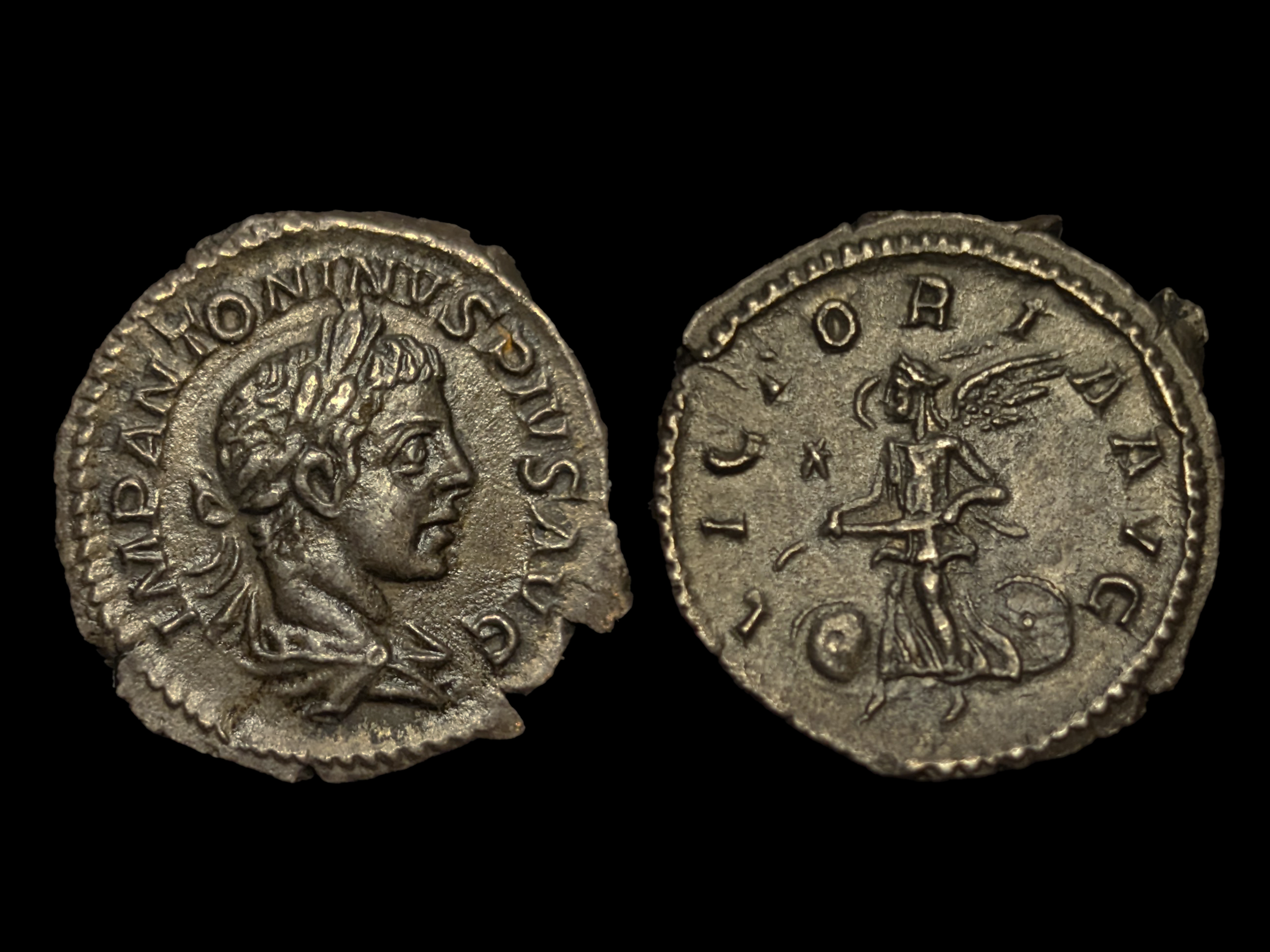 Elagabalus AR Denarius Rome Victory Left 220-2 AD - EF+ - Old Cabinet Tone