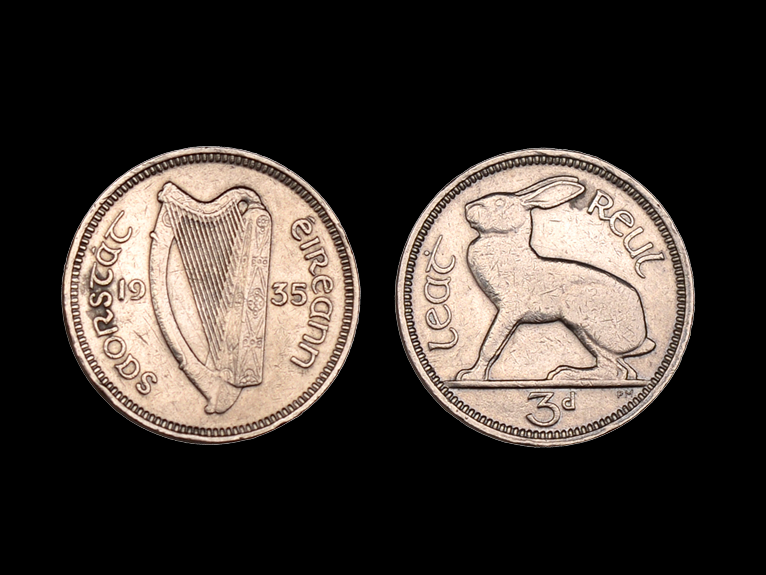Ireland Free State 3d / ½ Reul / 3 Pingine 1935- nEF - Scarce Date