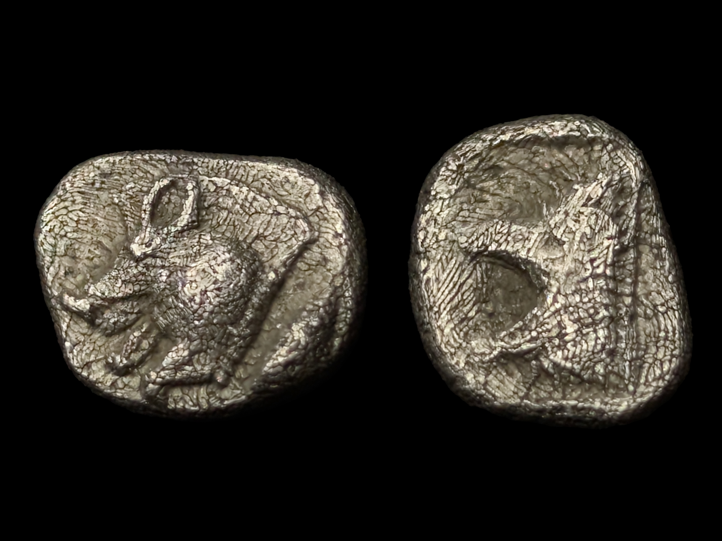 Ancient Greek Mysia Kyziko AR Obol Boar / Lion c.450-000 BC - VF