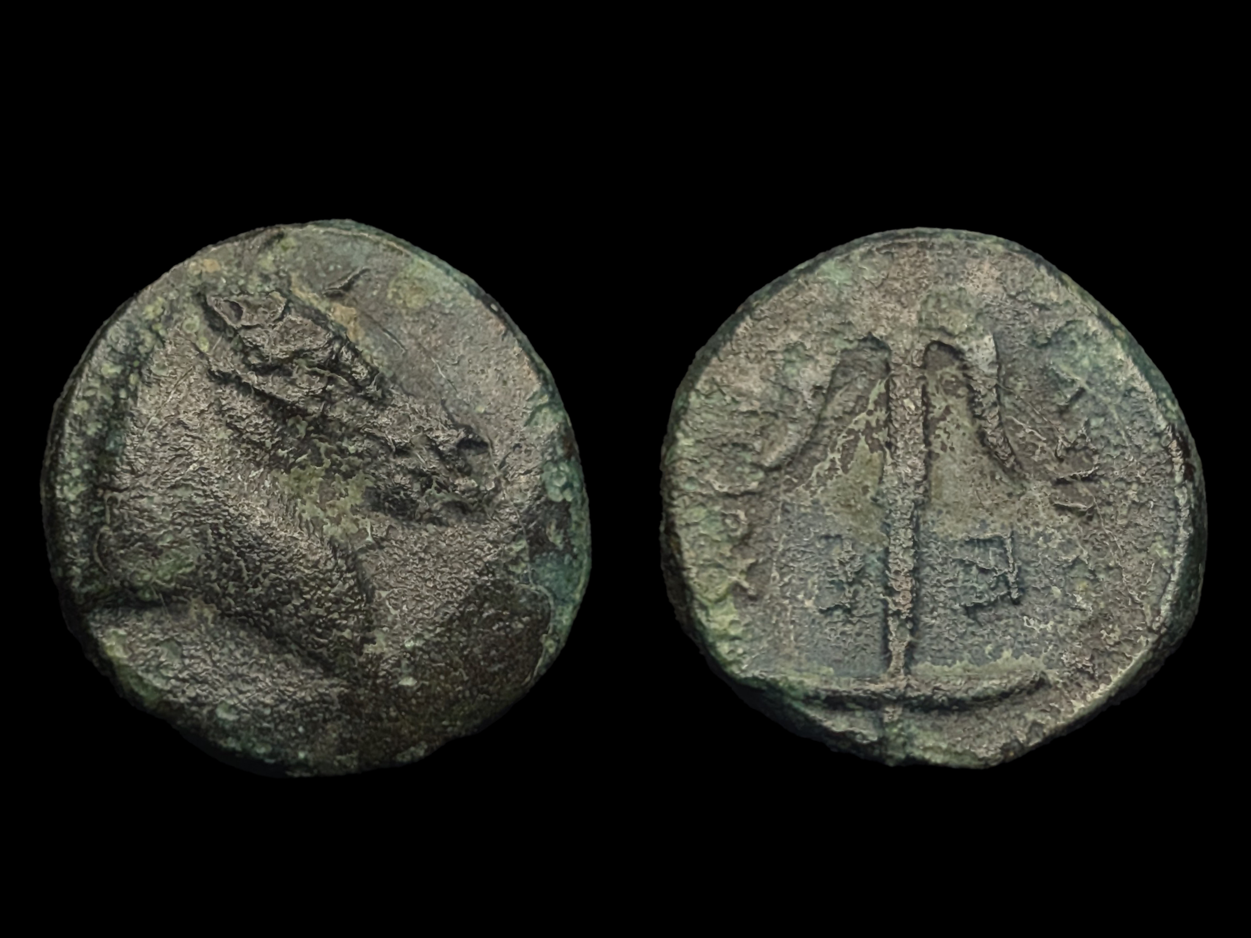 Seleukid Antiochos I Sotor AE Horse / Anchor 280-261 BC - gF - Extremely Rare