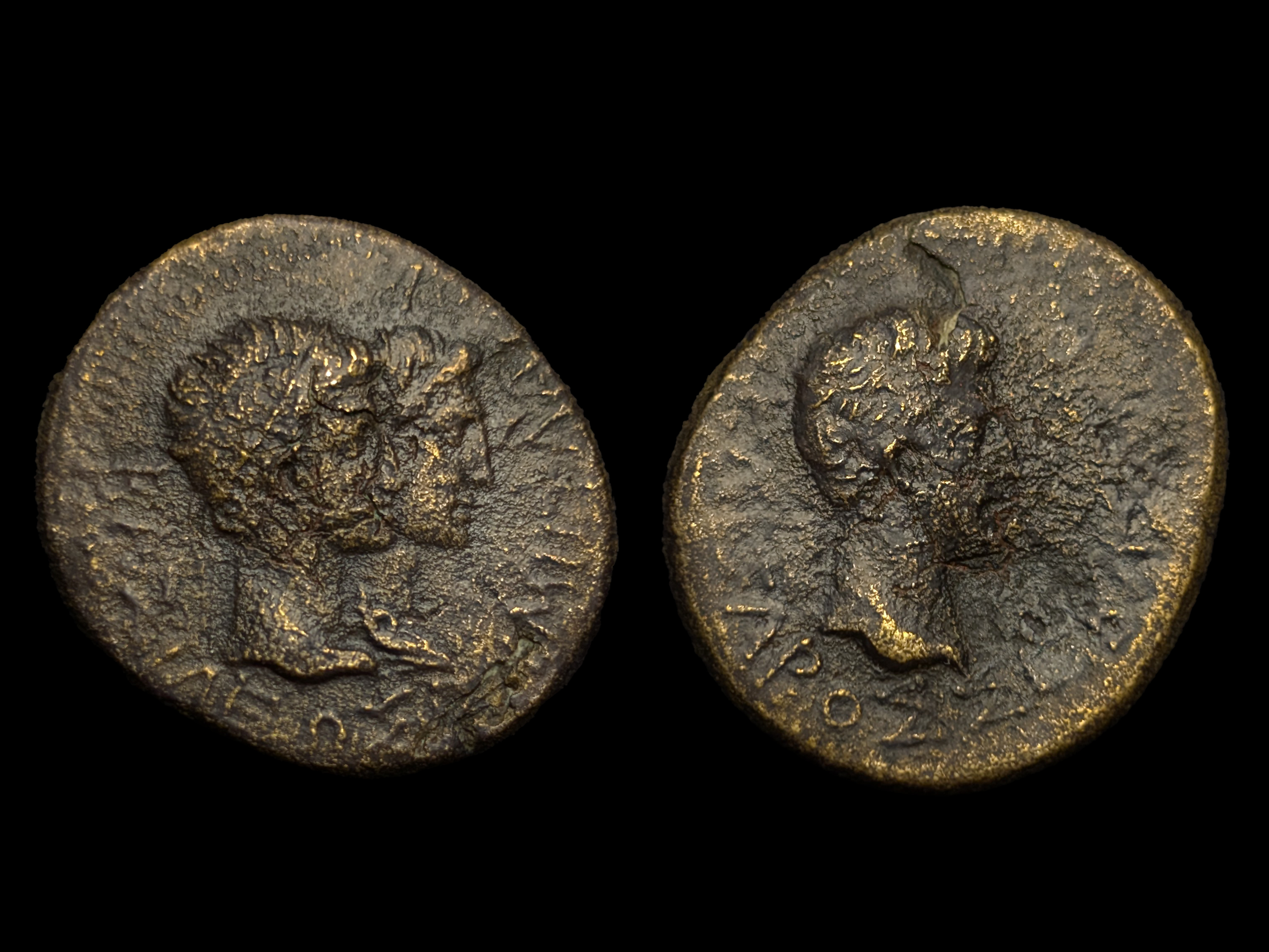 Augustus AE23 Rhoemetalkes I with Pythodoris Thrace 11 BC - 12 AD - VF