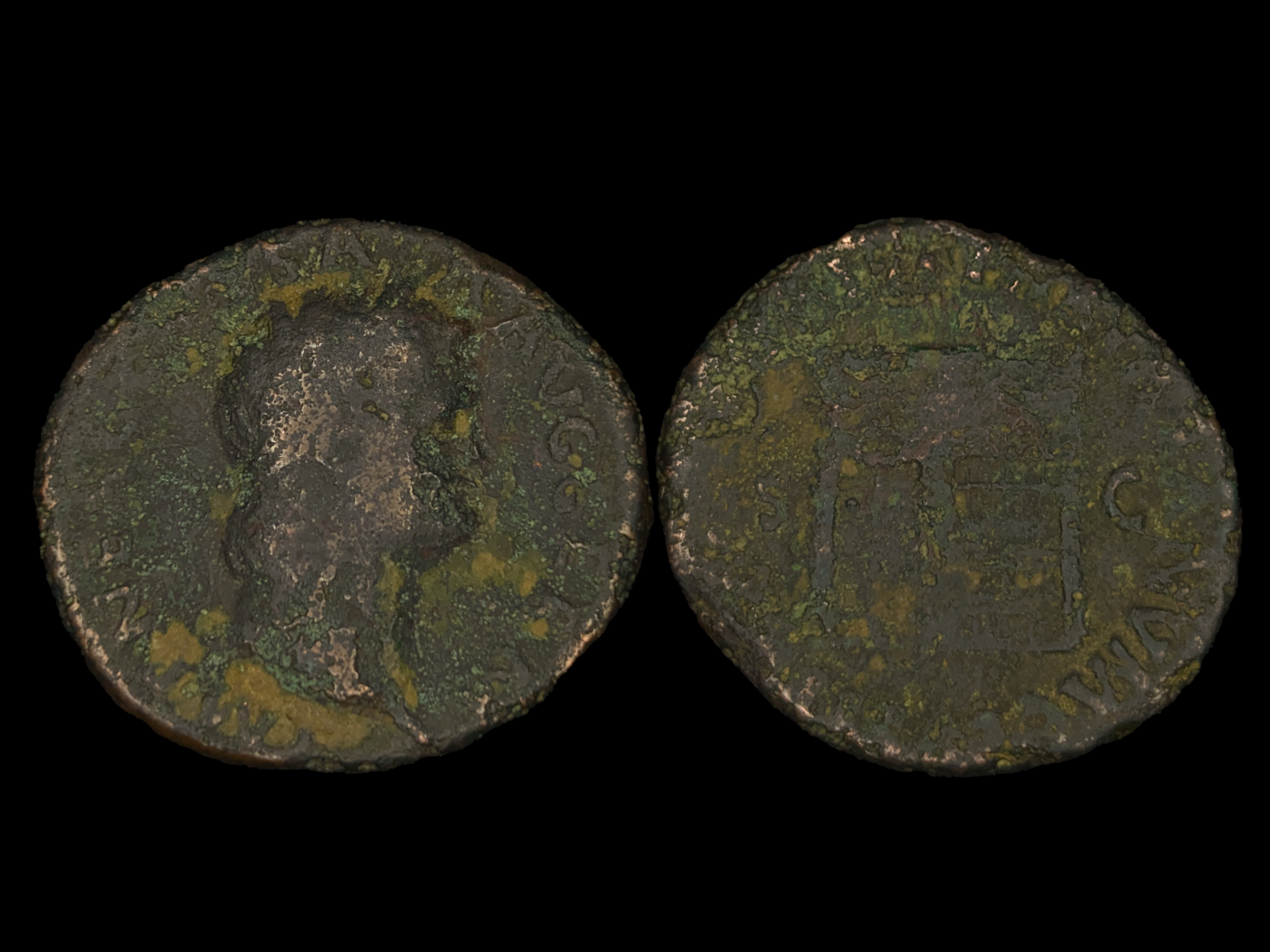 Nero AE As Temple of Janus Door Left AD 65 - G & RARE