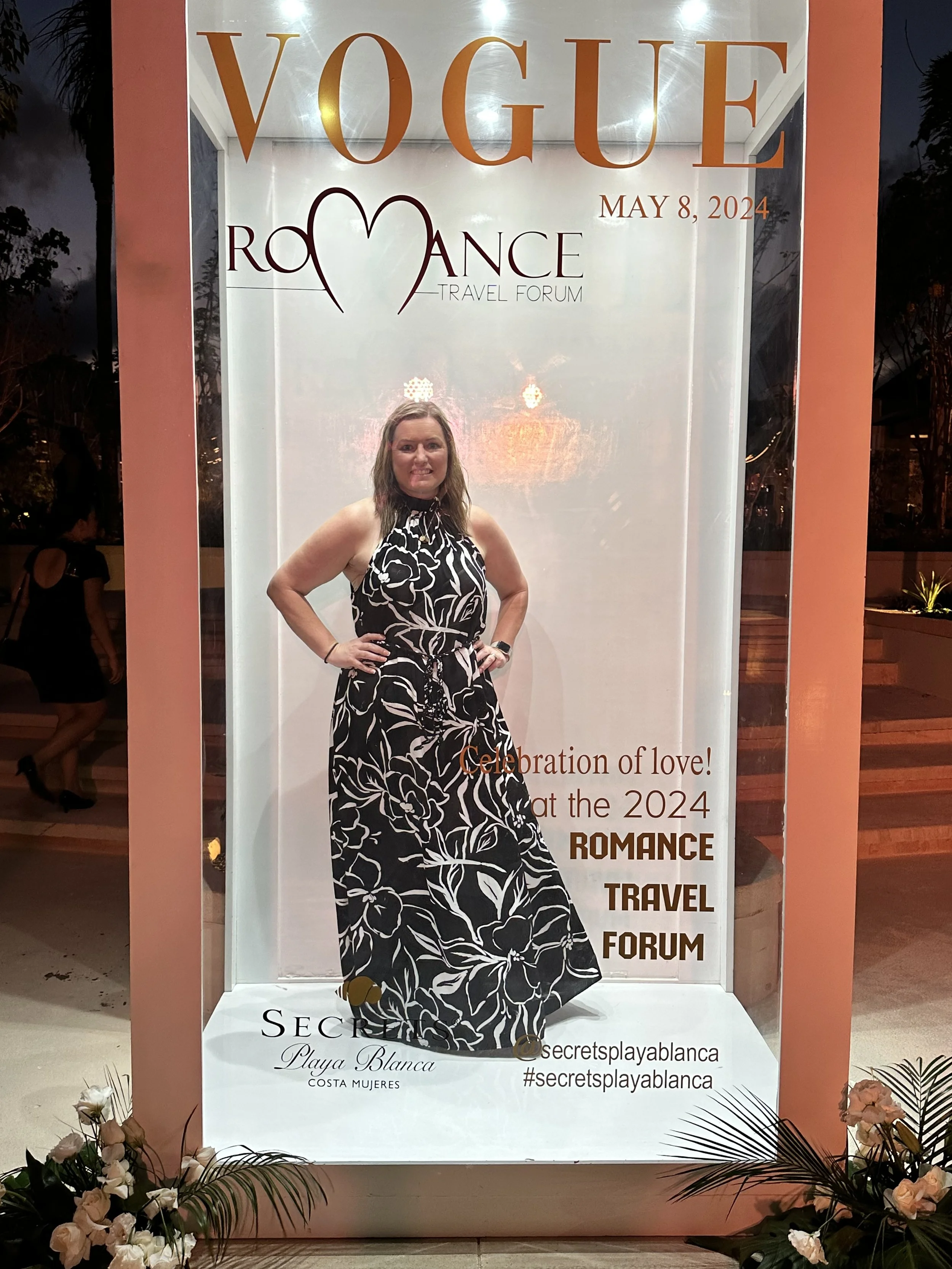 Kari Huff, travel advisor and founder of Huff Adventures, at the Romance Travel Forum event in Playa Blanca, Costa Mujeres.
