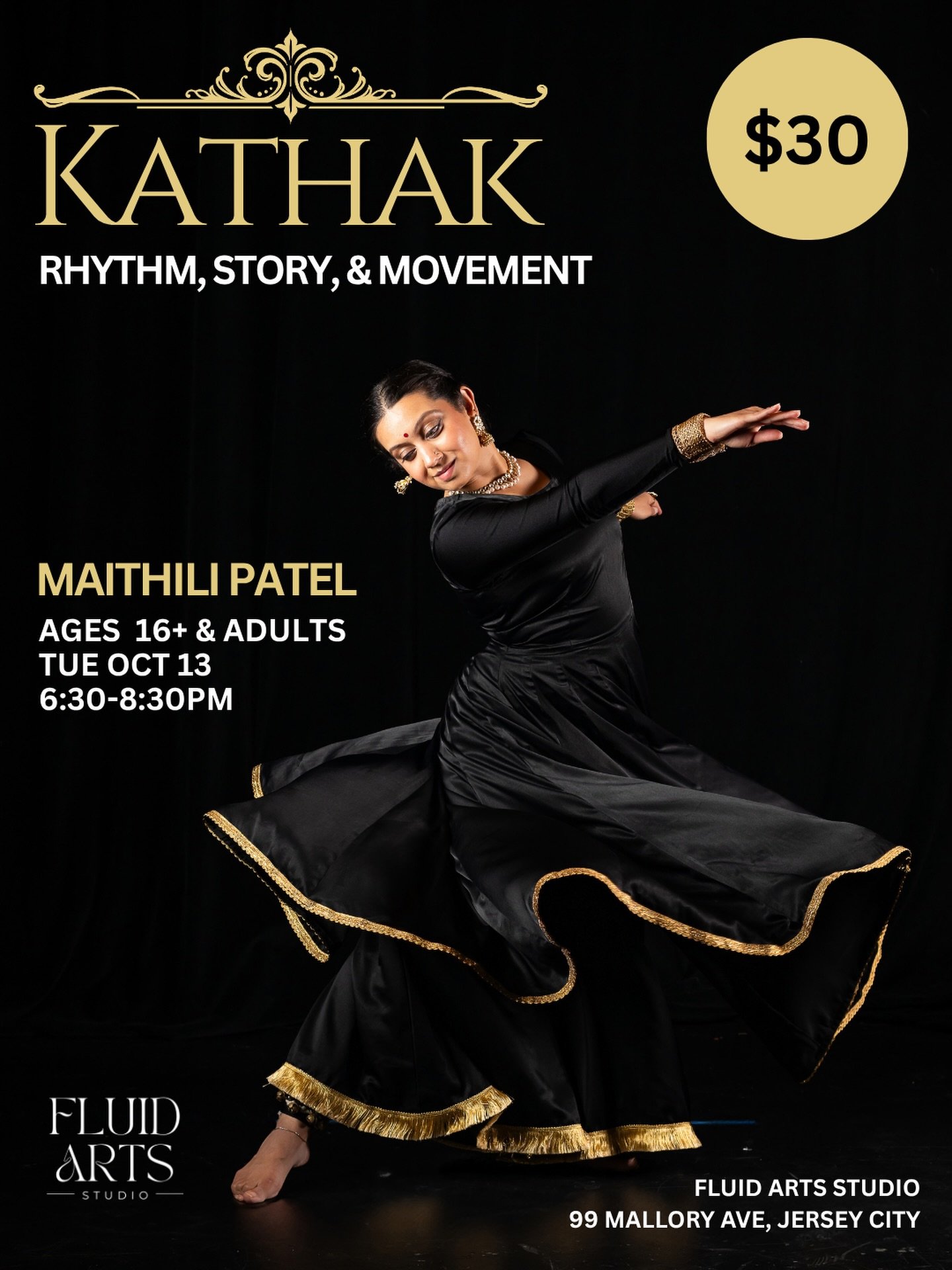 KATHAK: RHYTHM, STORY &amp; MOVEMENT dance workshop with @maithili_kathak ✨

Step into the expressive world of Kathak with an immersive, 2-hour workshop led by Maithili Patel, an internationally performing Kathak dancer and choreographer.

Explore th