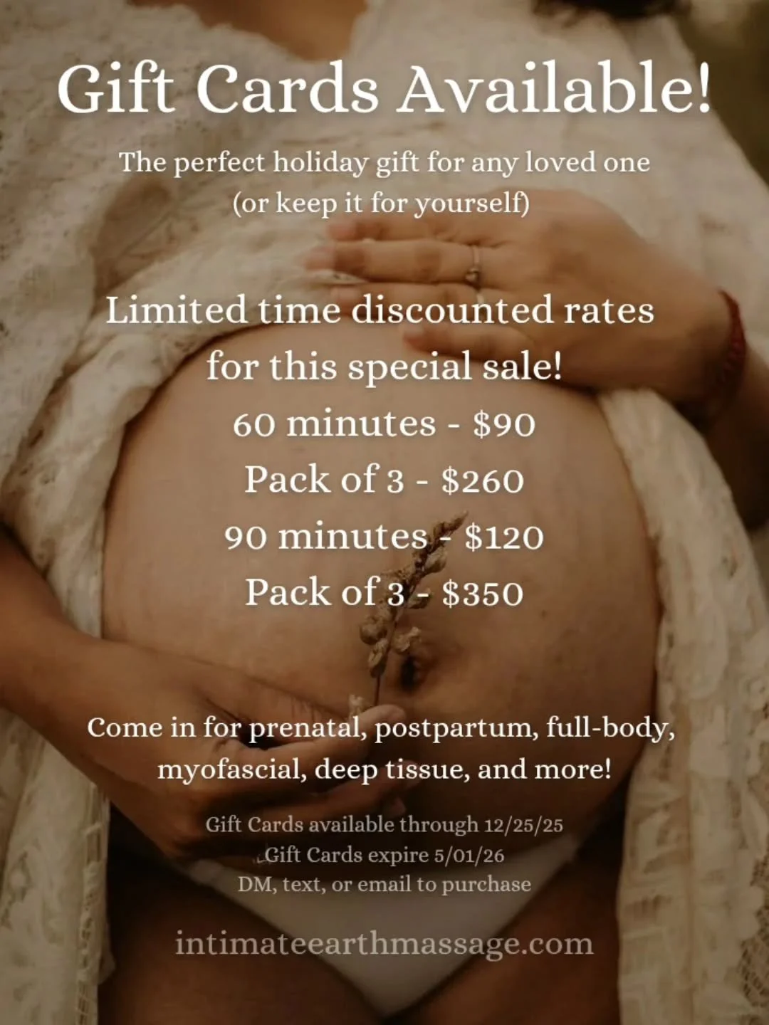 Support small, queer-owned businesses this season 🌈 A gift card for bodywork is the perfect way to show someone in your life that you deeply care about them ❤️ I specialize in repr0d*ctive, abdominal, &amp; lymphatic health, offering prenatal, postp