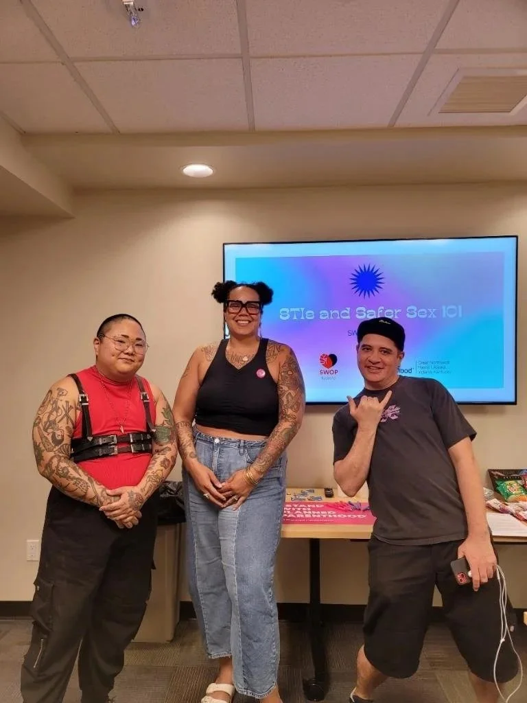 Three members at a Training in 2024 with Planned Parent hood Hawai'i