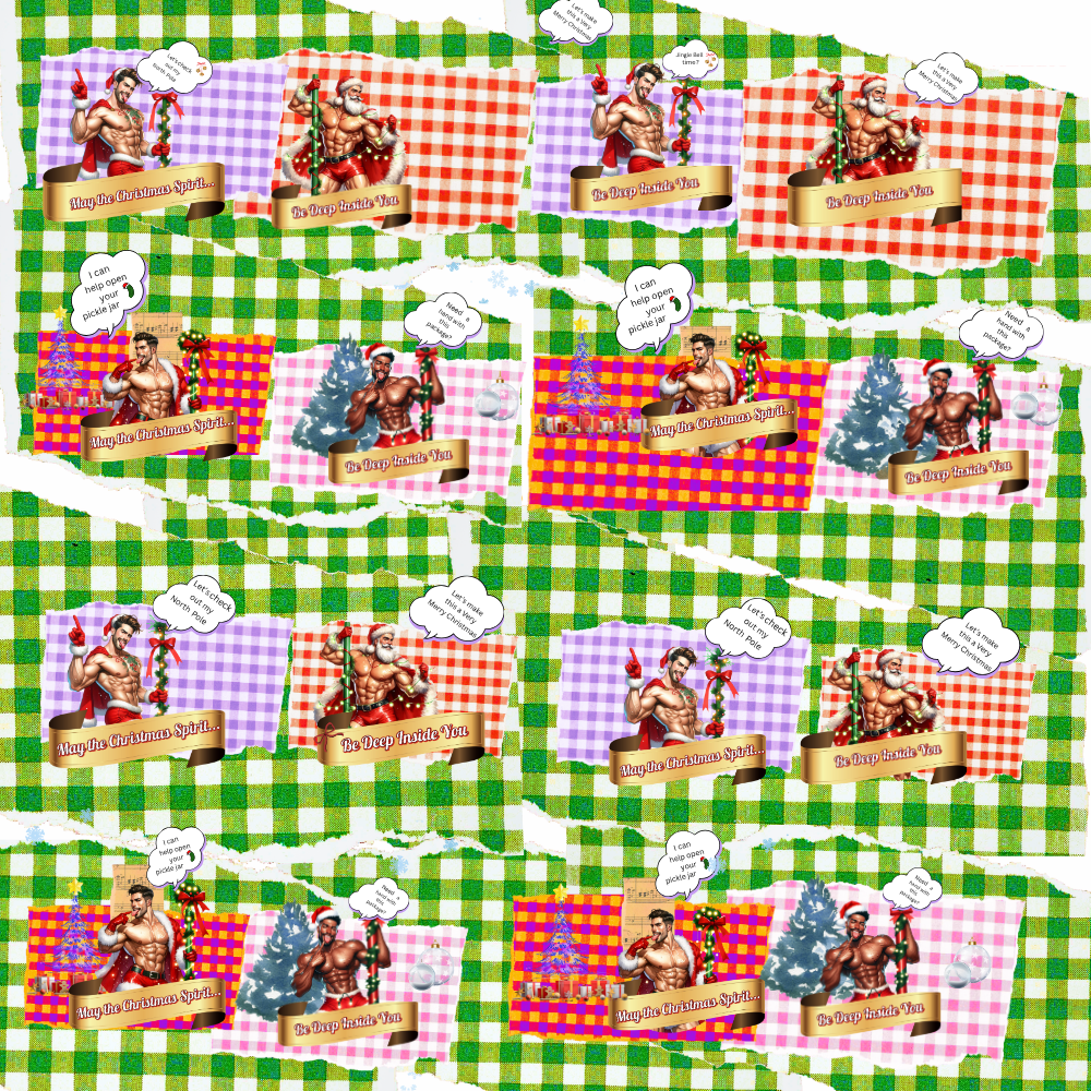 Gorgeous and Colorful Wrapping Paper - Hot Santa Holiday Wrap