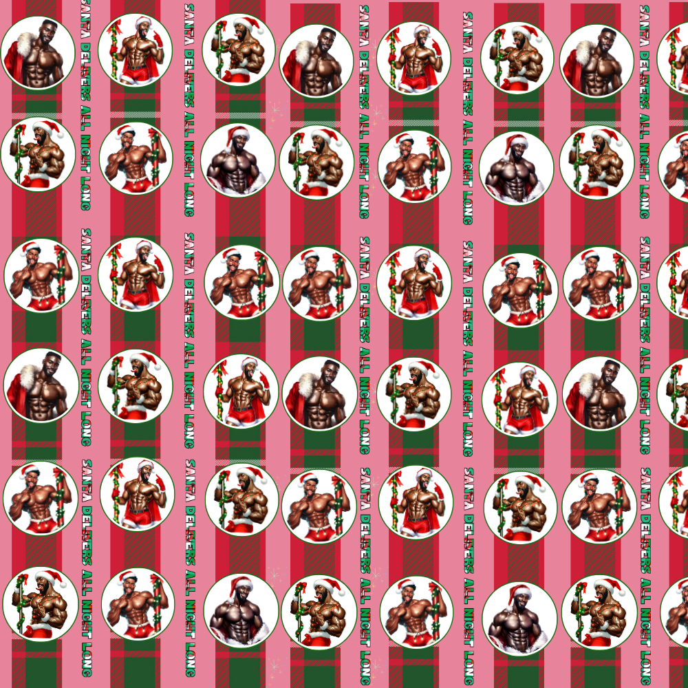 Sexy Santa Pattern Wrapping Paper — Fun and a Bit Cheeky-  Sexy Santa Christmas Gift Wrap