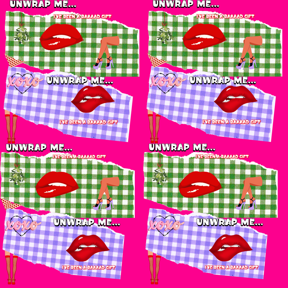 Warning: your gifts may develop a reputation. 💋 'Unwrap Me - I've been a bad gift' Patterned Wrapping Paper
