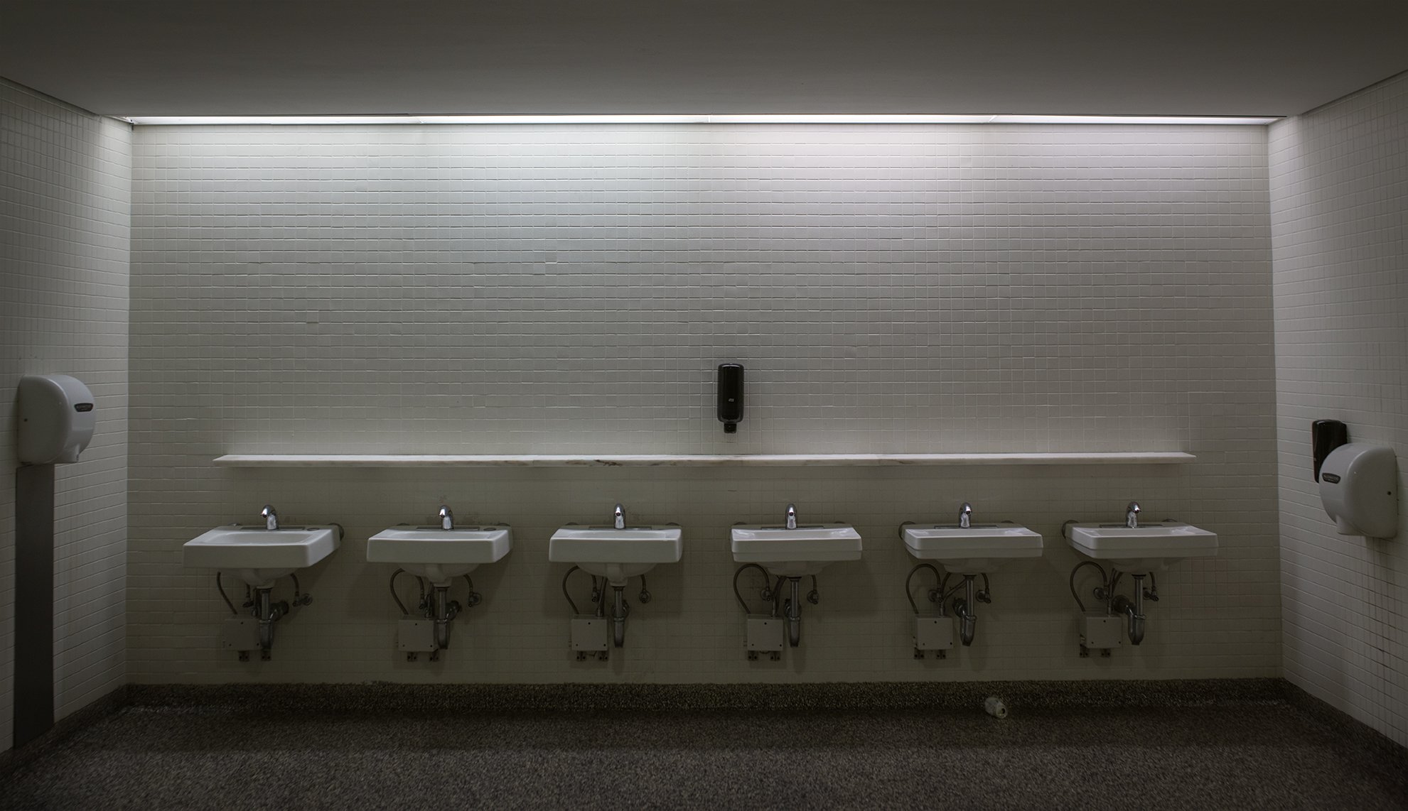 Albany, NY, Empire State Plaza, Anti-Reflection in the Belly of the Concourse, 