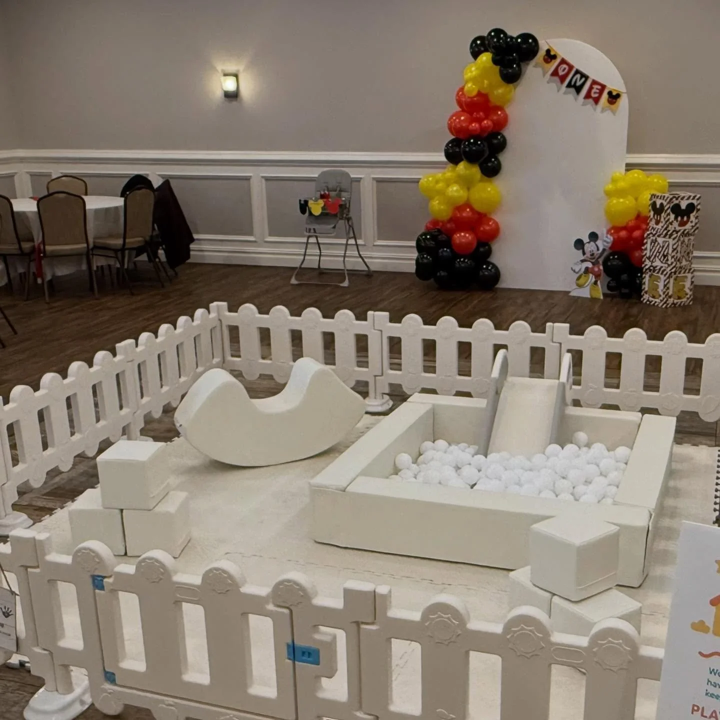 A Mickey Mouse kind of day 🎈✨

We had so much fun bringing the soft play magic to this sweet first birthday celebration! Thank you for letting Little Minis Playhouse be part of such a special day &mdash; moments like these are why we love what we do