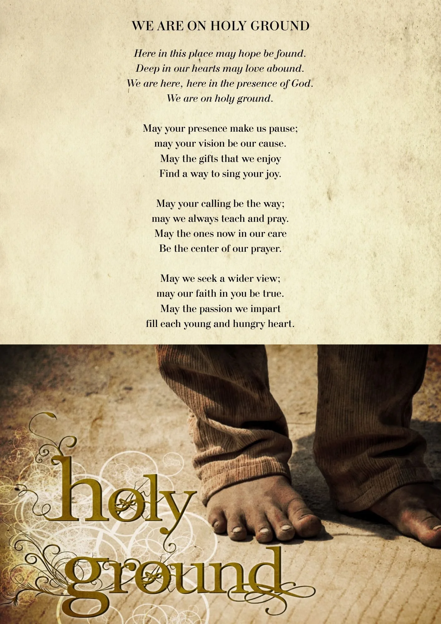 We are on holy ground