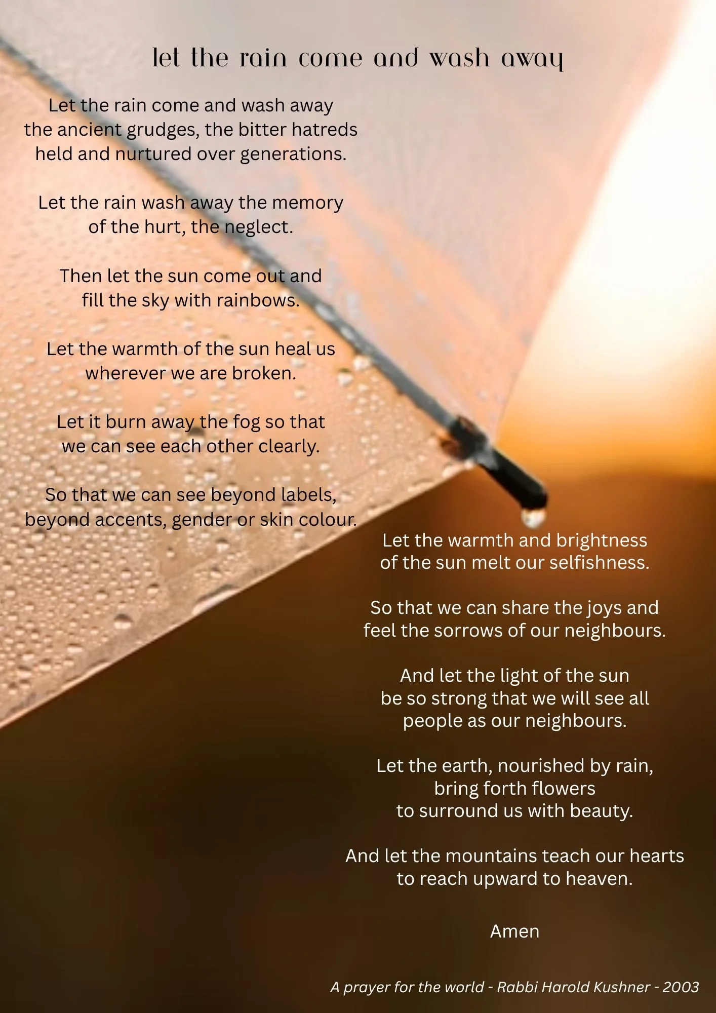 Let the Rain Come - Rabbi Harold Kushner