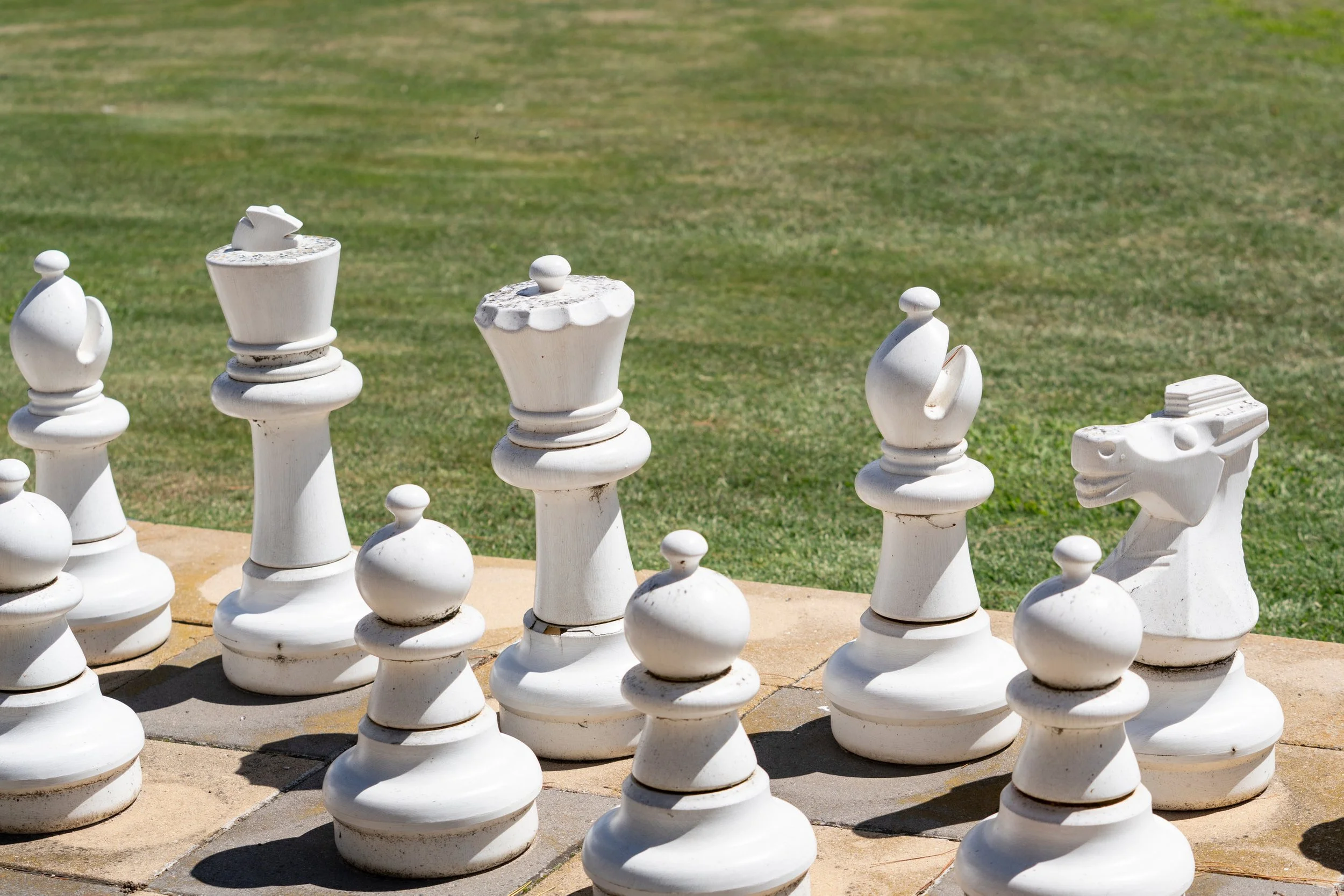 life size outdoor chess game at Henley Ridge Wines The Bellarine Geelong