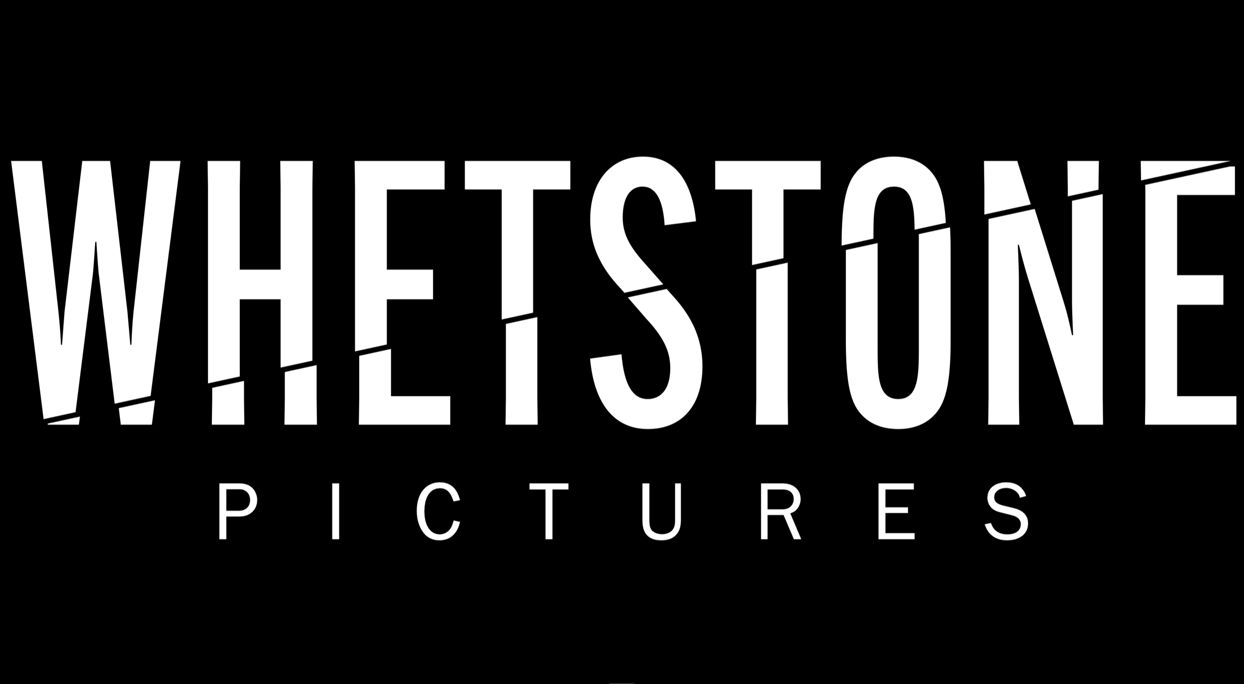 The logo of Whetstone Pictures with the words 'Whetstone' in large white letters and 'Pictures' below in smaller letters on a black background.