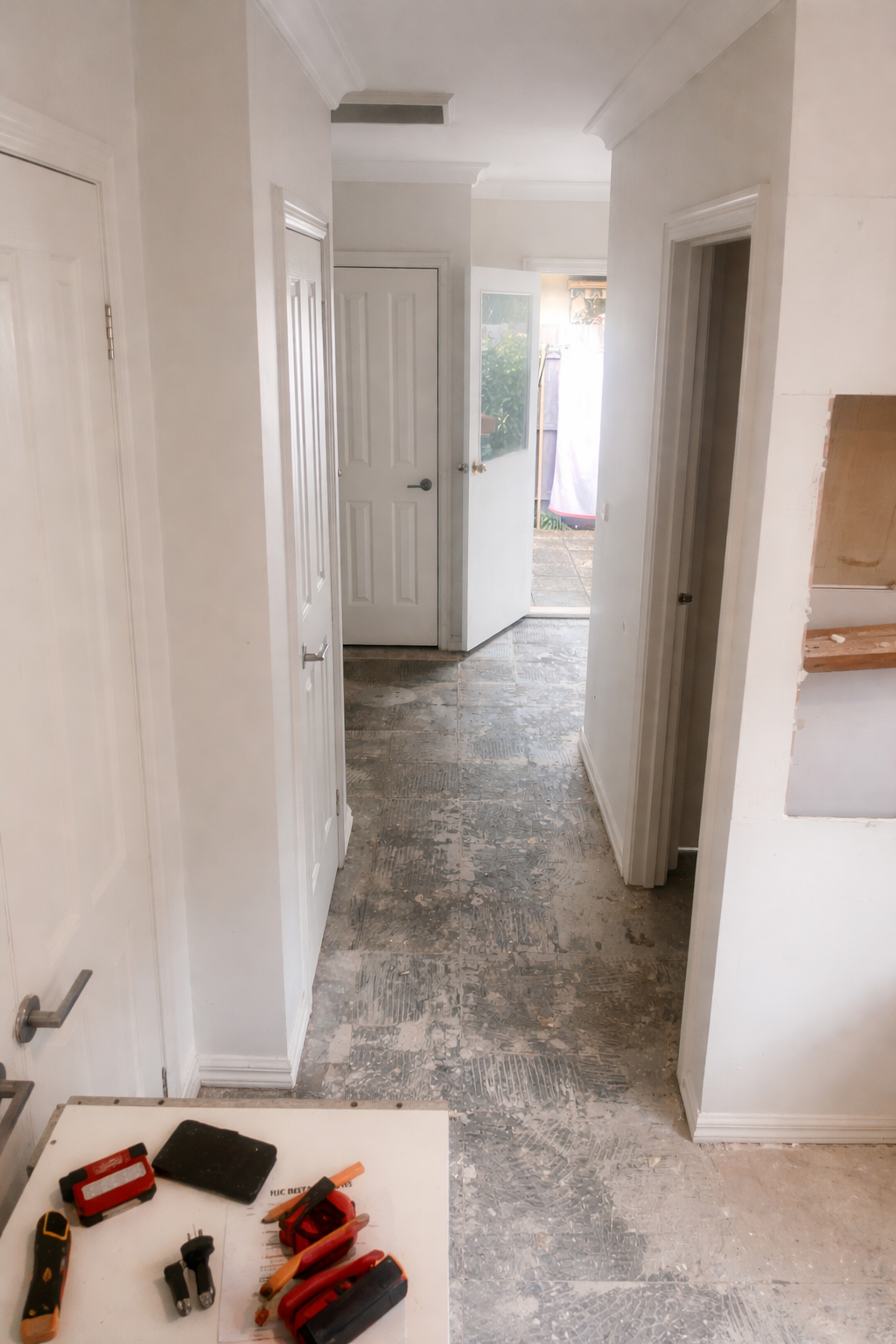 Residential strip-out project in Berwick VIC, including removal of internal finishes and preparation for renovation.