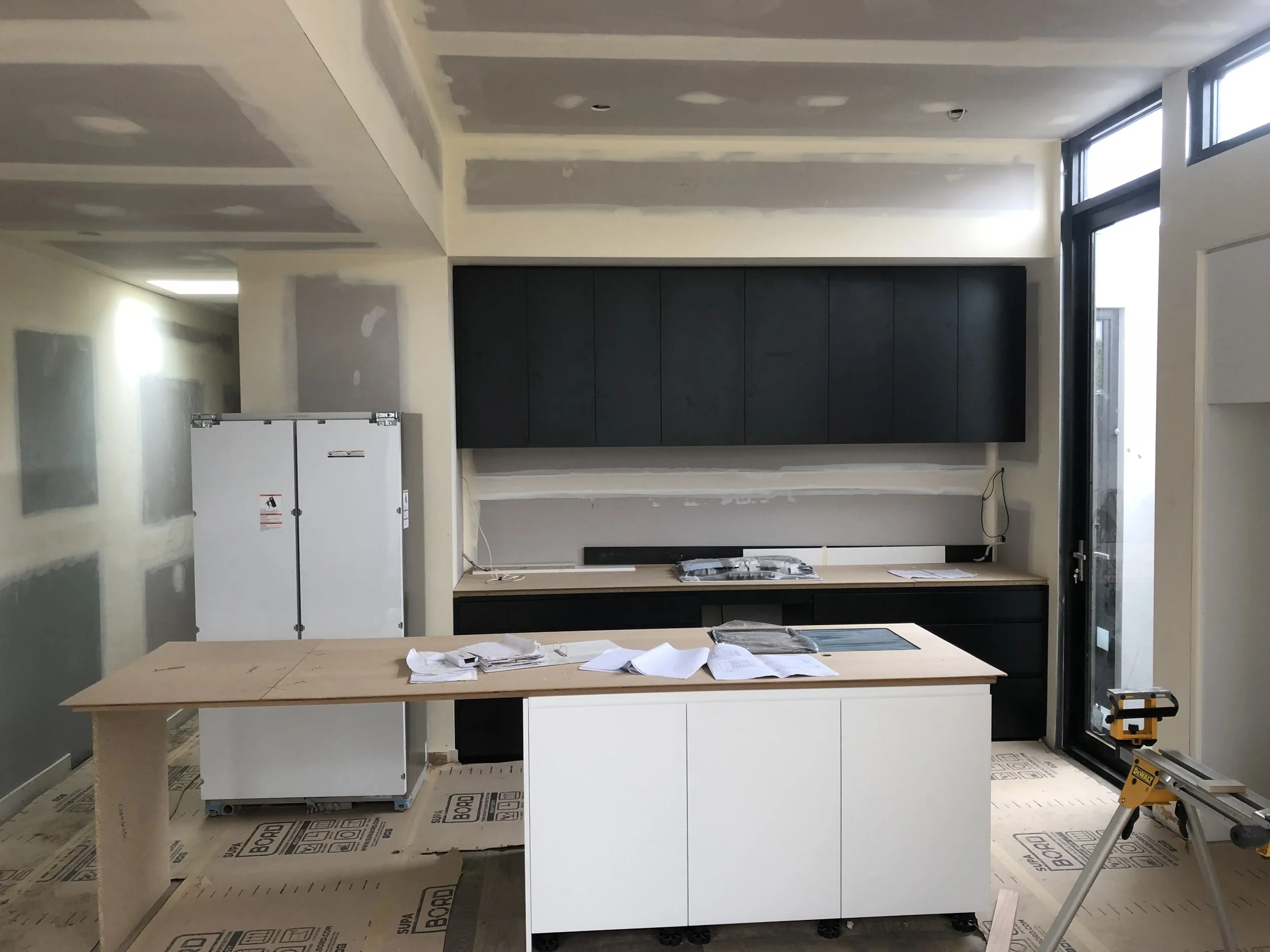 Modern kitchen installation Melbourne island bench and cabinetry fit-off