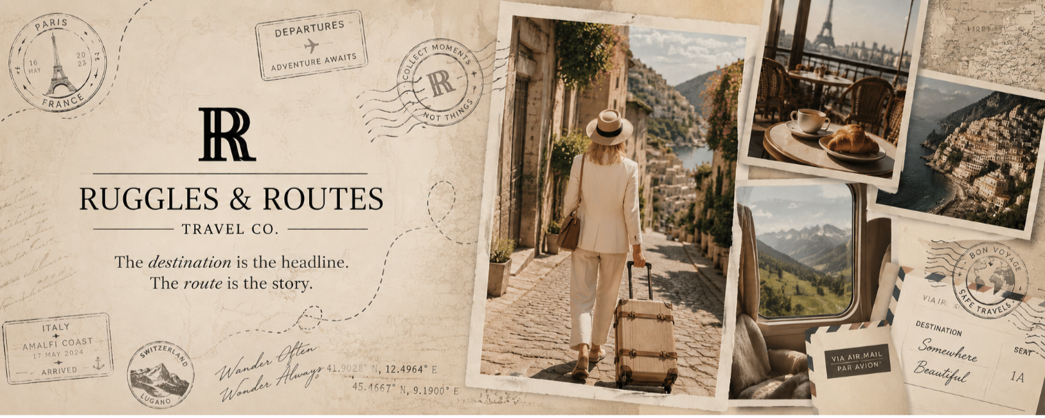 Ruggles & Routes Travel Co custom travel planning for luxury vacations, cruises, European travel, Disney destinations and group trips.