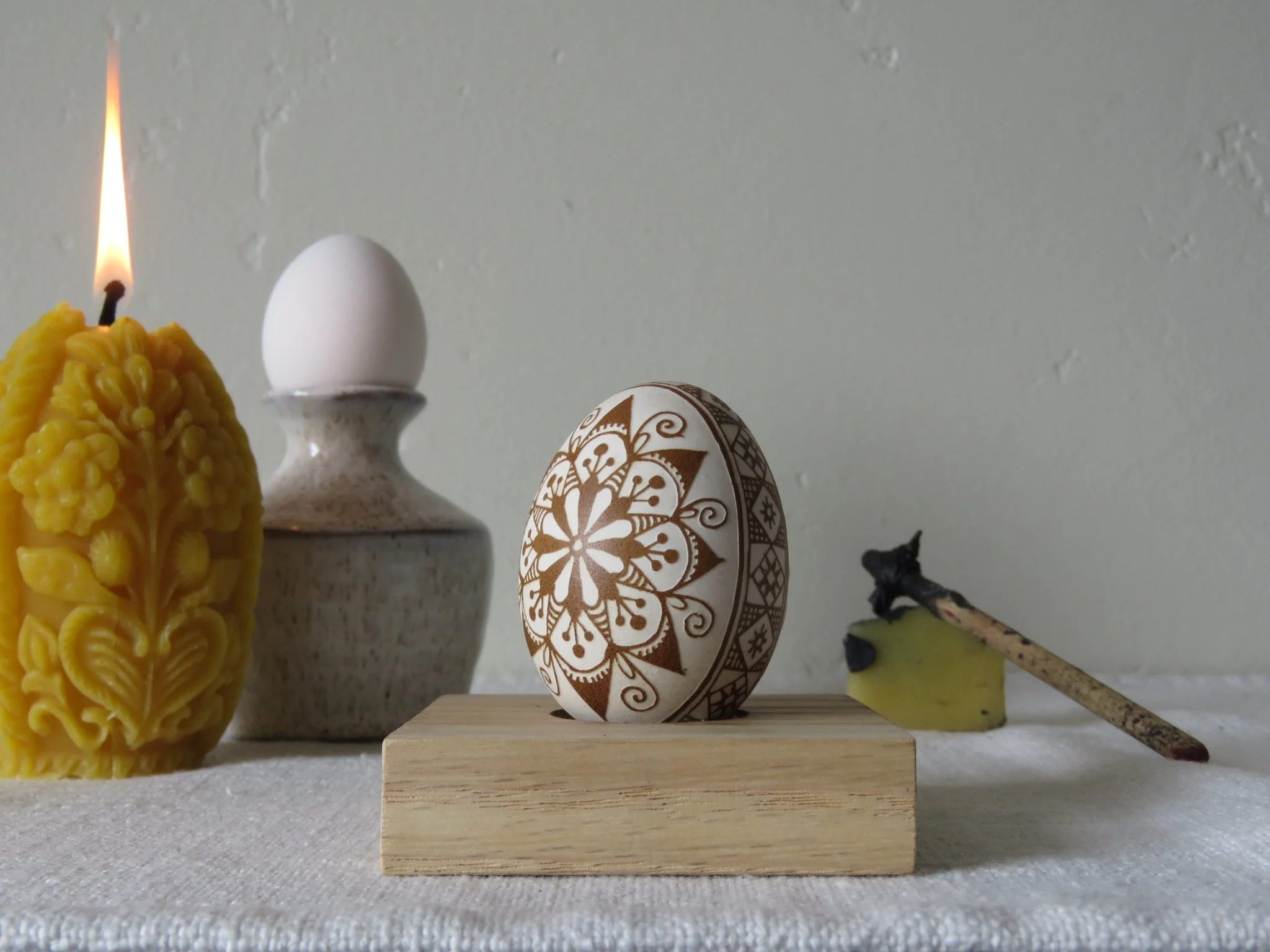 The modest tools and fine result of Pysanka- the ancient art of egg decorating found across Ukraine and beyond