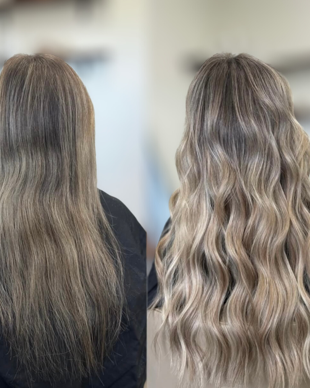 nanobead hair extensions, before and after auckland