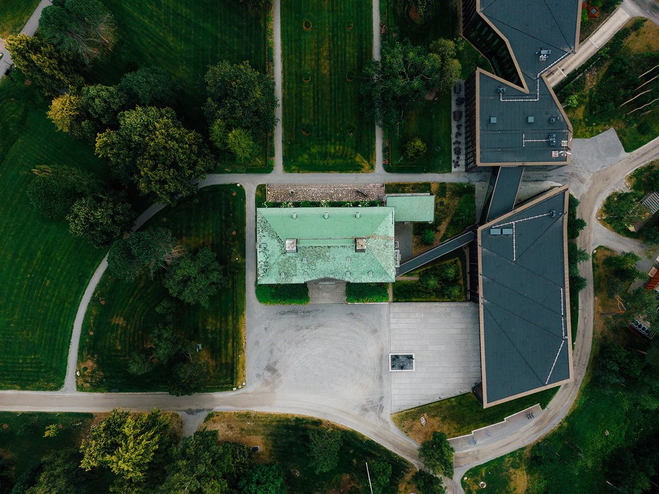 Ilmavalokuva Serlachiuksen museosta Mäntässä