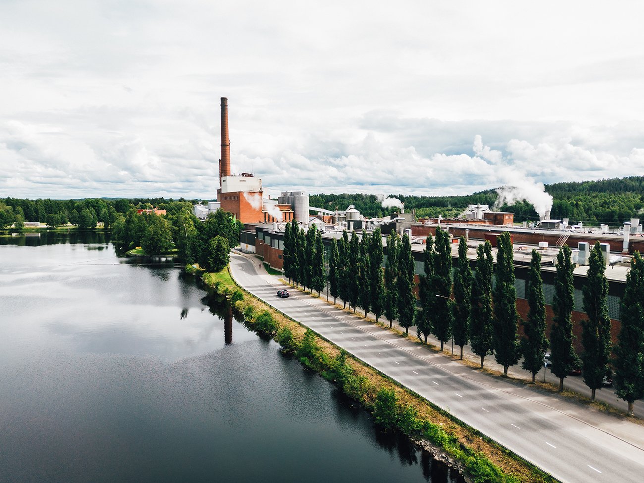 Ilmakuvia Mäntästä. Tehdas Mäntässä.