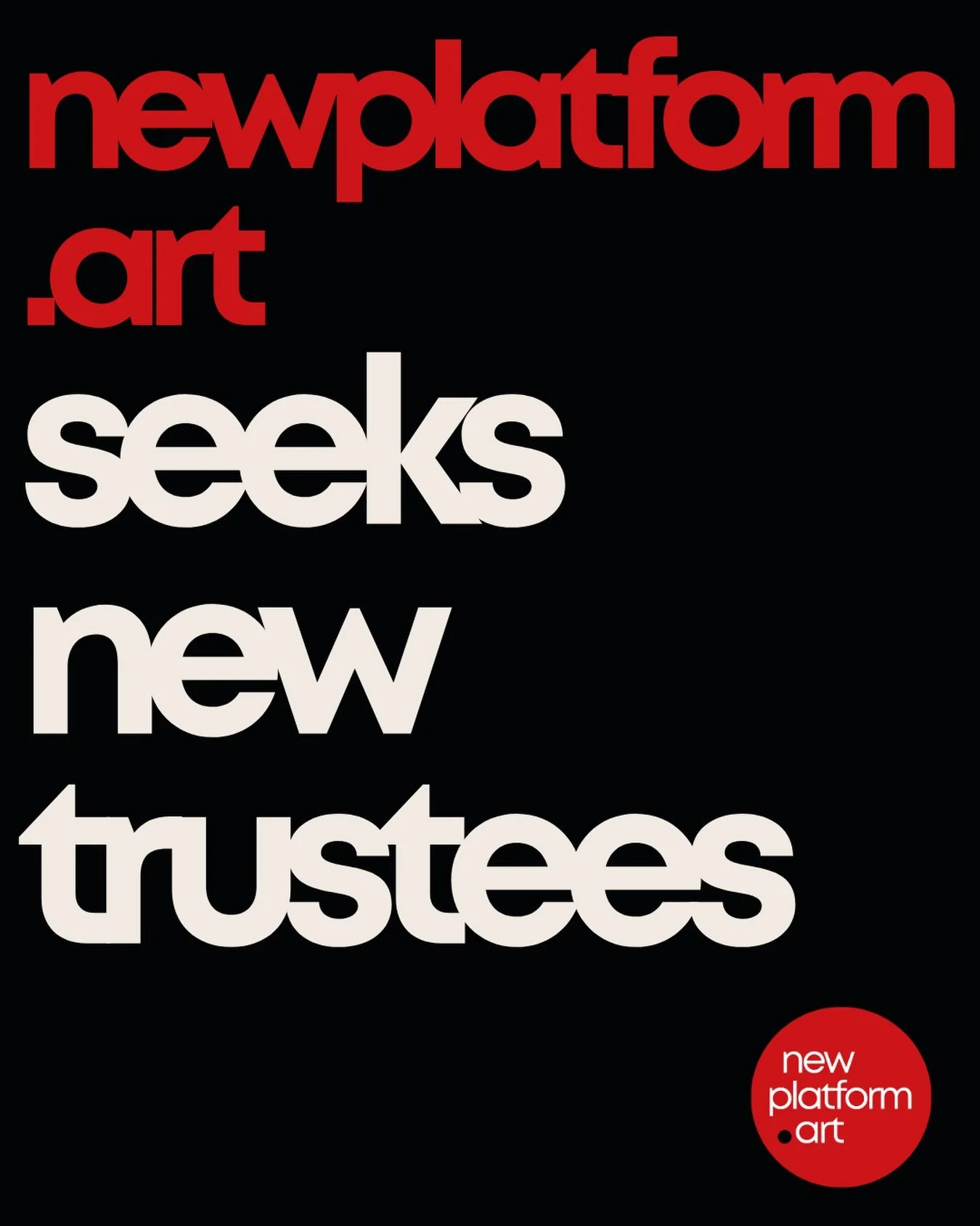 ✨ We&rsquo;re Hiring ✨

Applications are still open for two trustee roles, joining us at a pivotal moment in our development:

&bull; Arts Education Trustee &bull; Trustee for Partnerships &amp; Growth

As a not-for-profit, we connect contemporary ar