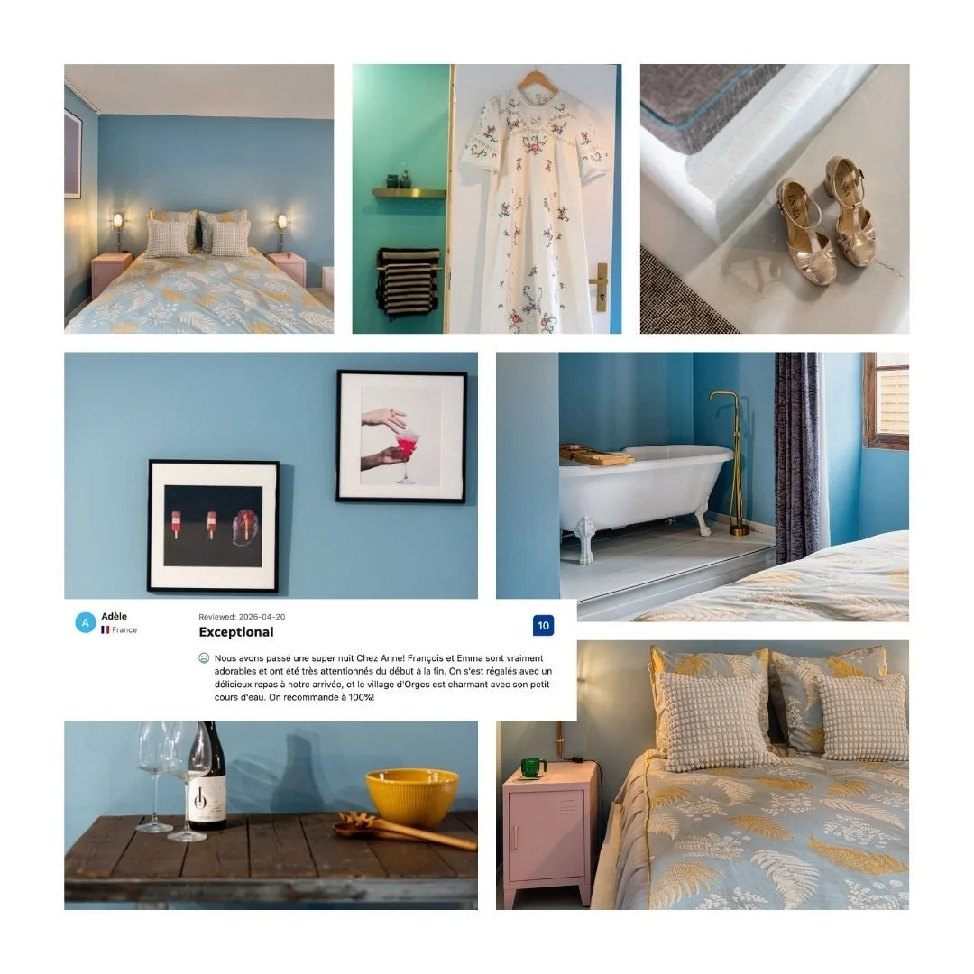 Merci &agrave; notre charmante cliente Ad&egrave;le pour son avis via Booking.com

Vous pouvez &eacute;galement r&eacute;server Chez Anne directement sur : www.chez-anne.fr

Exceptional
Scored 10/10

Nous avons pass&eacute; une super nuit Chez Anne! 