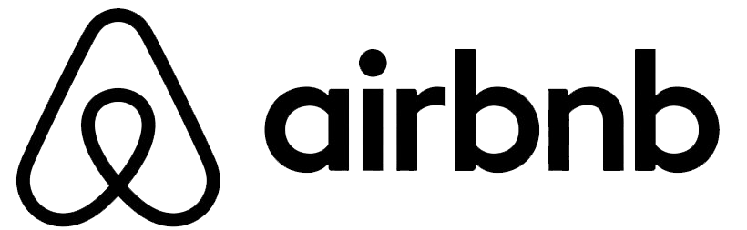 Airbnb logo in black and white